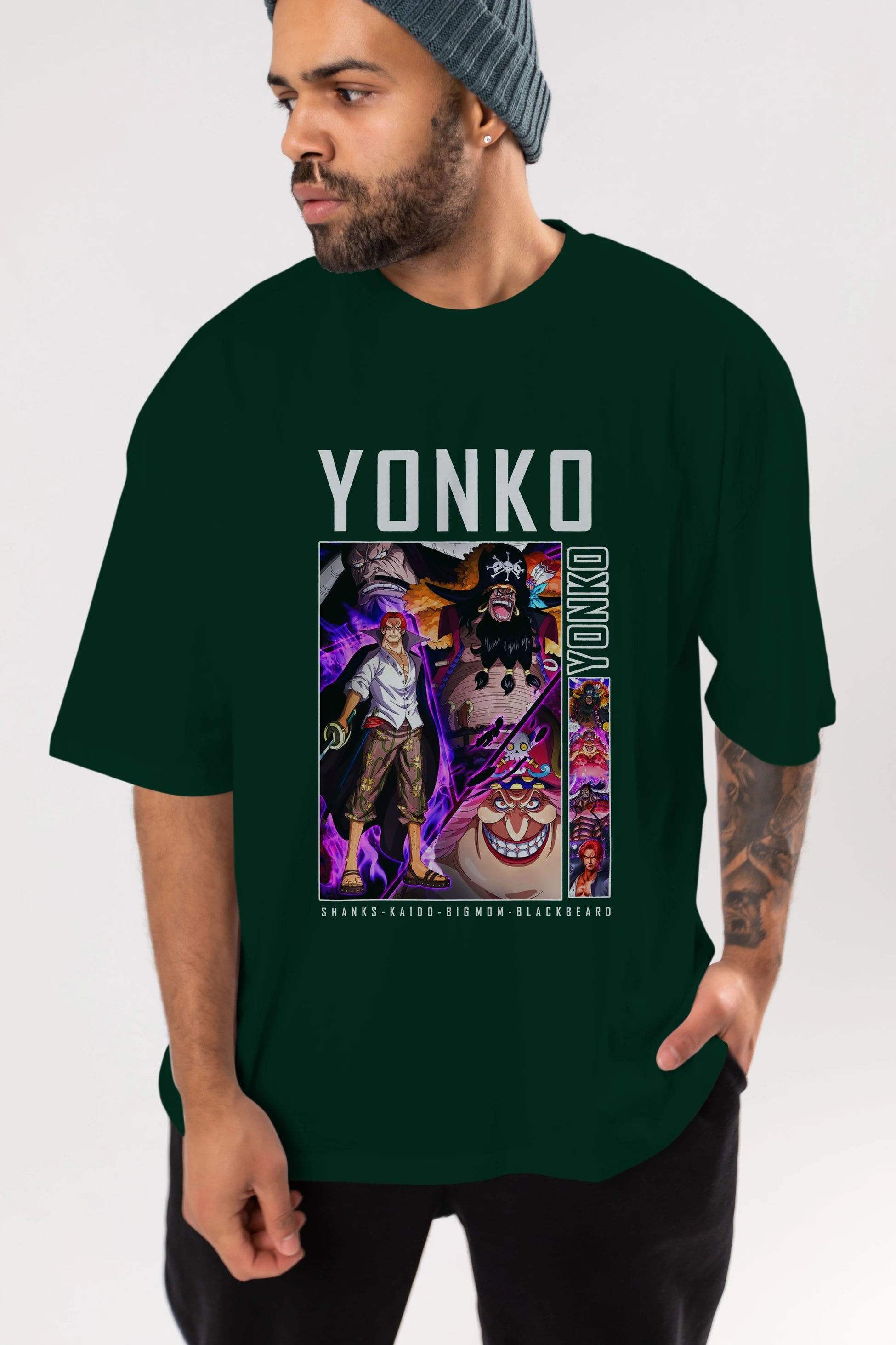 Yonko Anime Ön Baskılı Oversize t-shirt Erkek Kadın Unisex