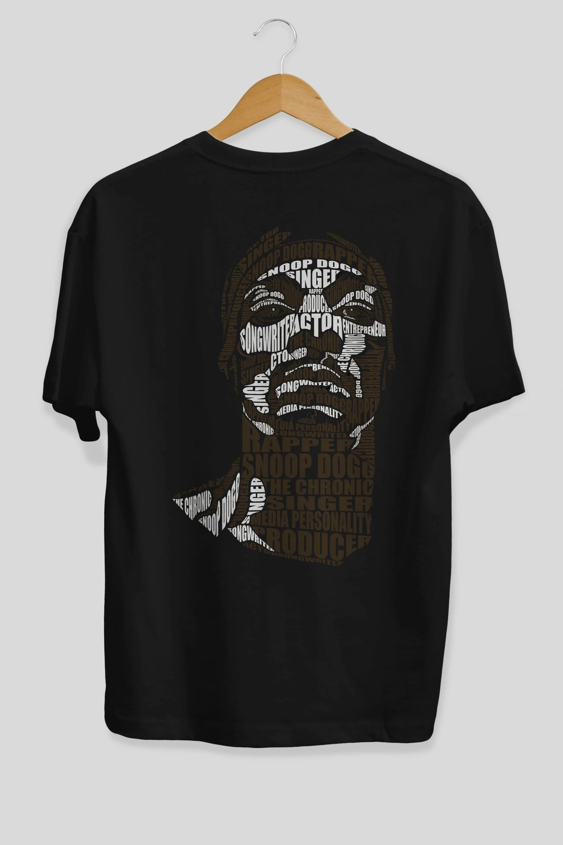 Snoop Dogg Calligram Arka Baskılı Oversize t-shirt %100 pamuk Erkek Kadın Unisex