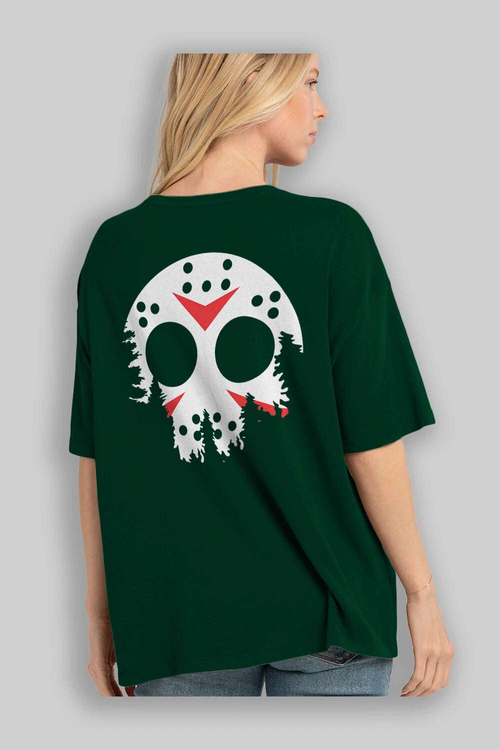 Jason Moon Arka Baskılı Oversize t-shirt %100 pamuk Erkek Kadın Unisex