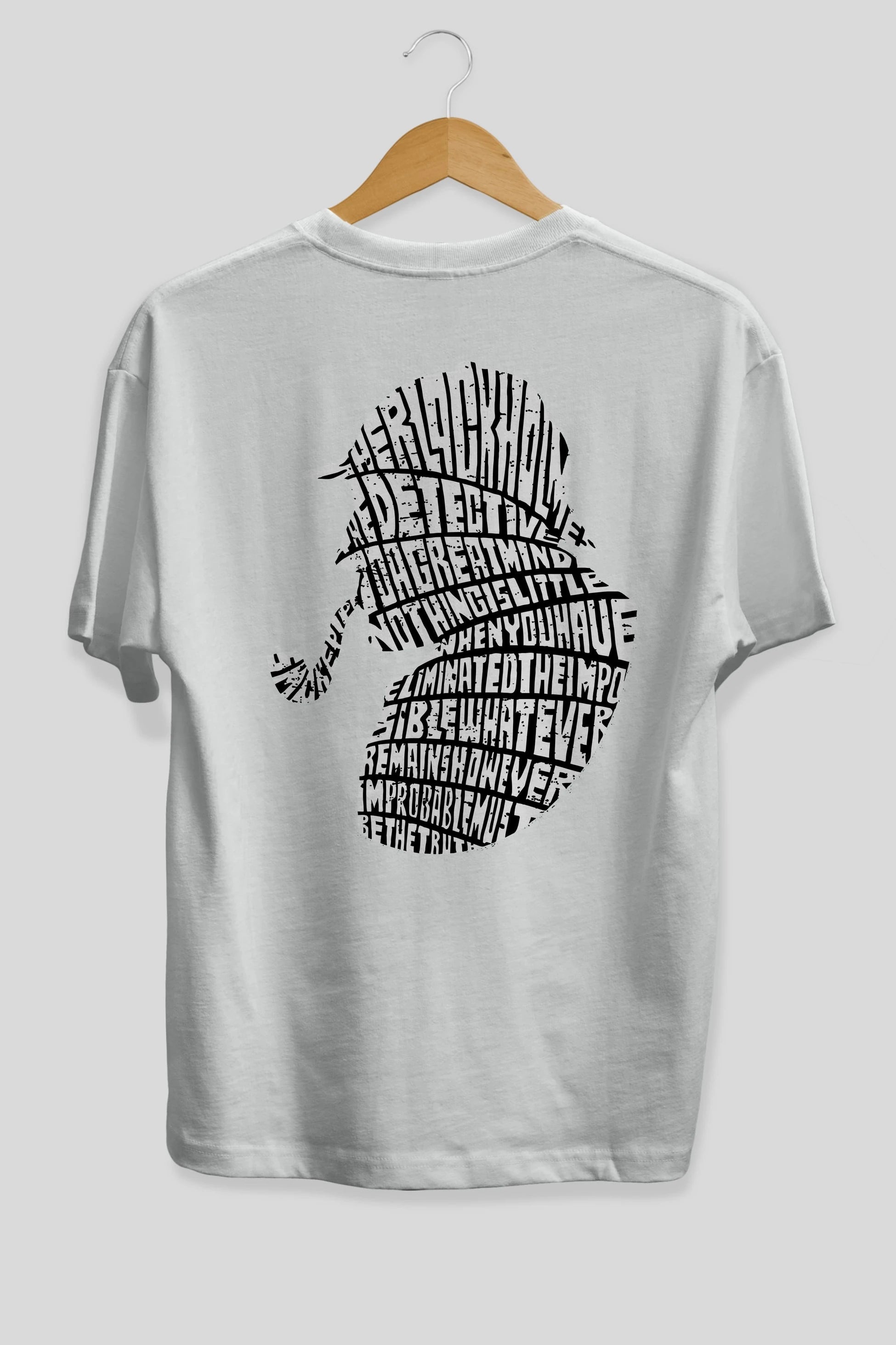 Holmes Arka Baskılı Oversize t-shirt %100 pamuk Erkek Kadın Unisex