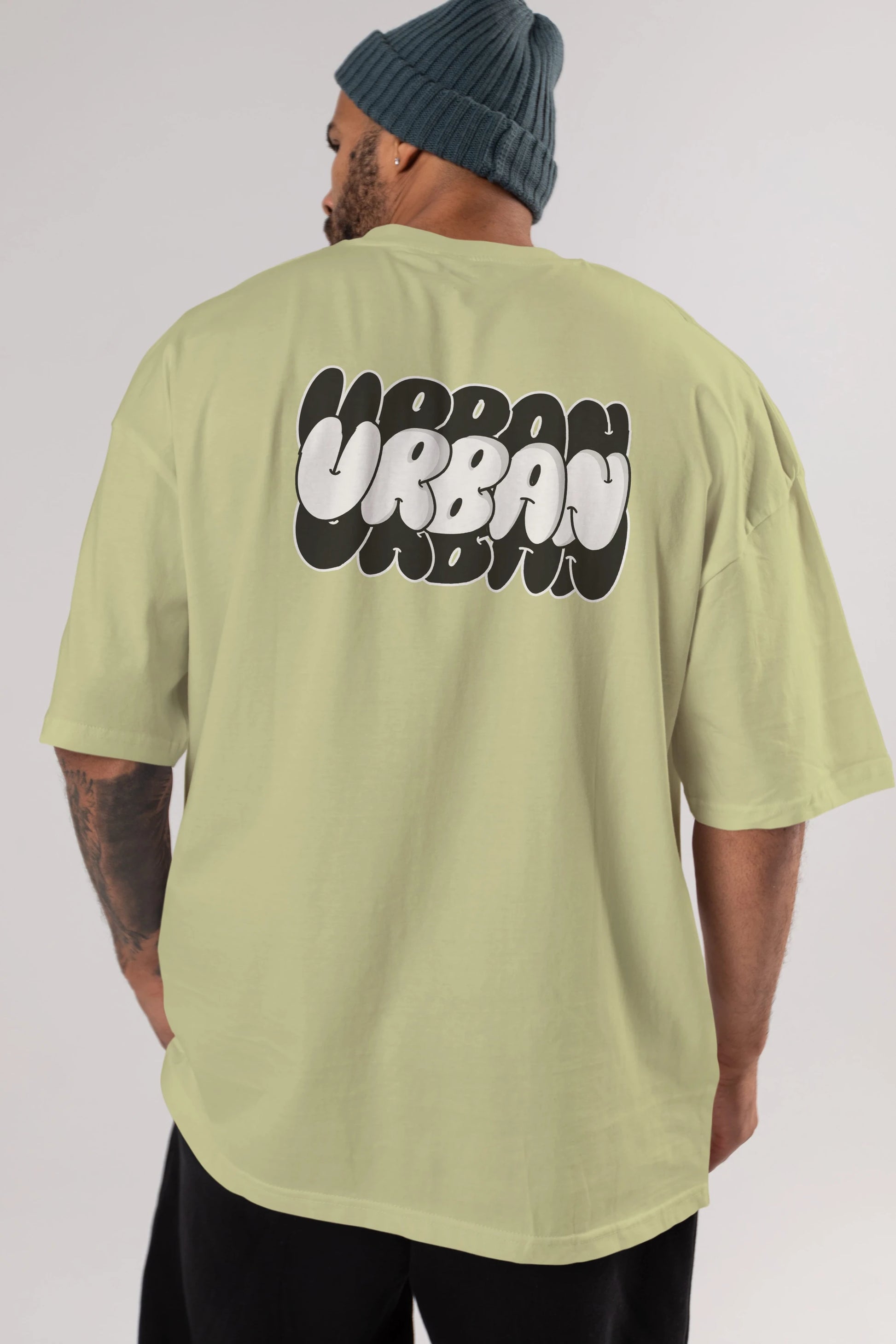 Urban Yazılı Arka Baskılı Oversize t-shirt Erkek Kadın Unisex