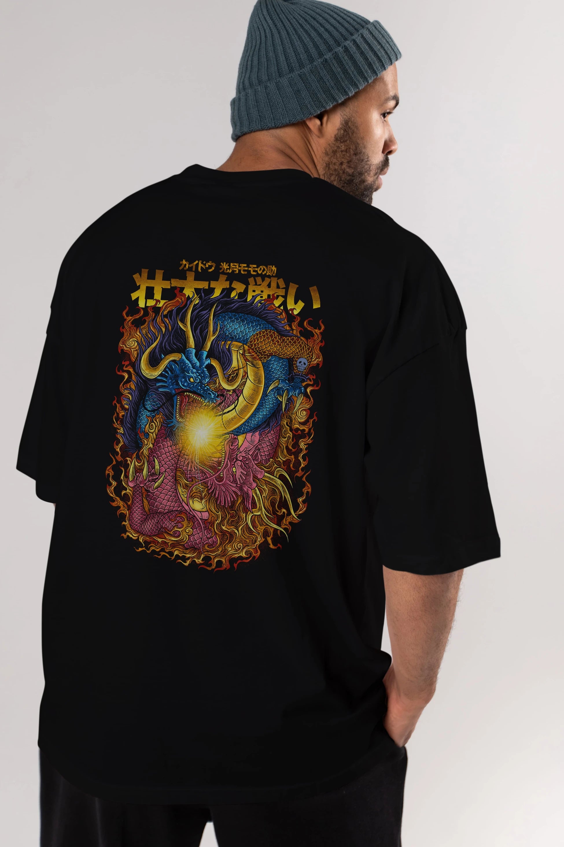 ONE PIECE (4) Anime Arka Baskılı Oversize t-shirt Erkek Kadın Unisex