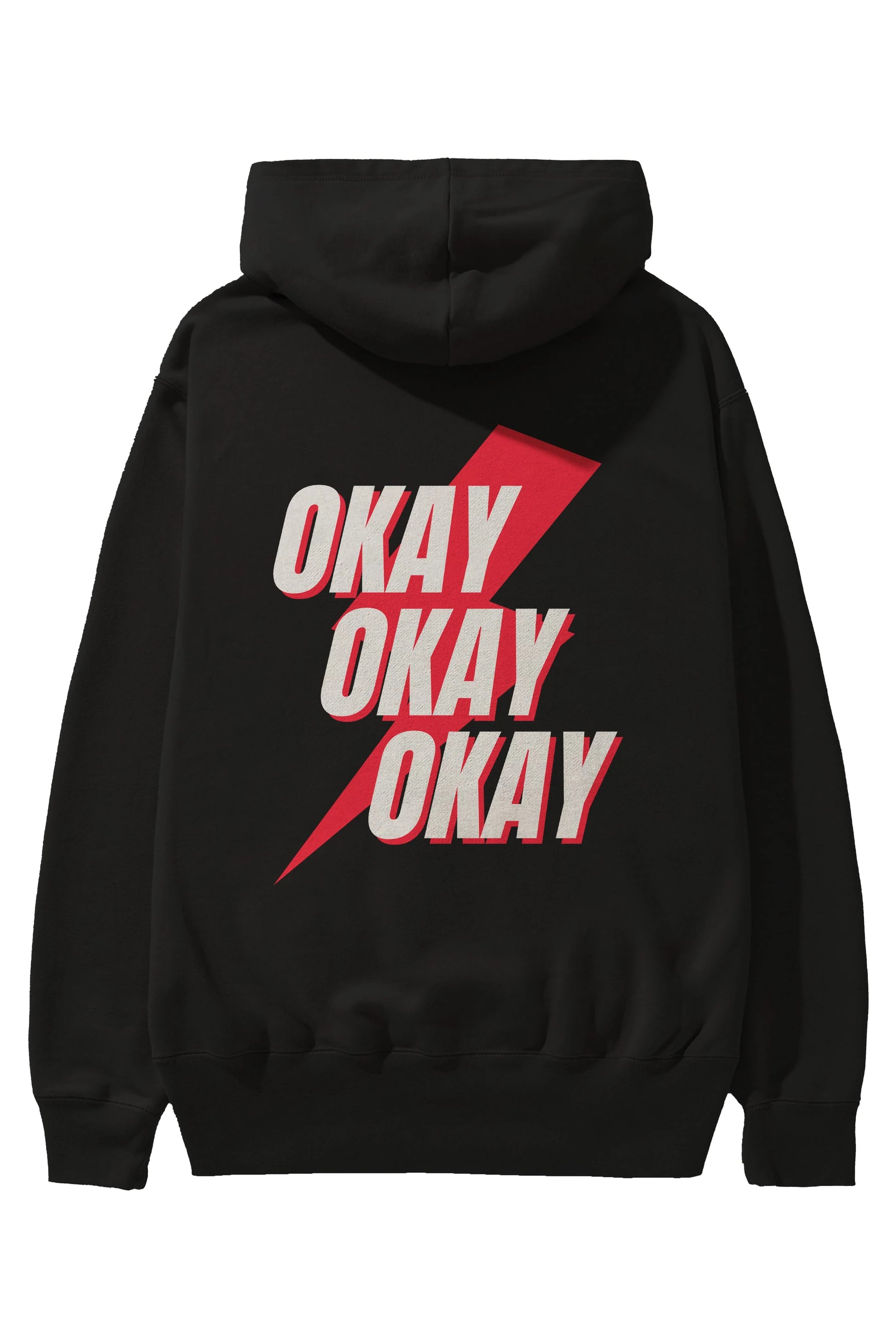 Okay Arka Baskılı Oversize Hoodie Kapüşonlu Sweatshirt Erkek Kadın Unisex