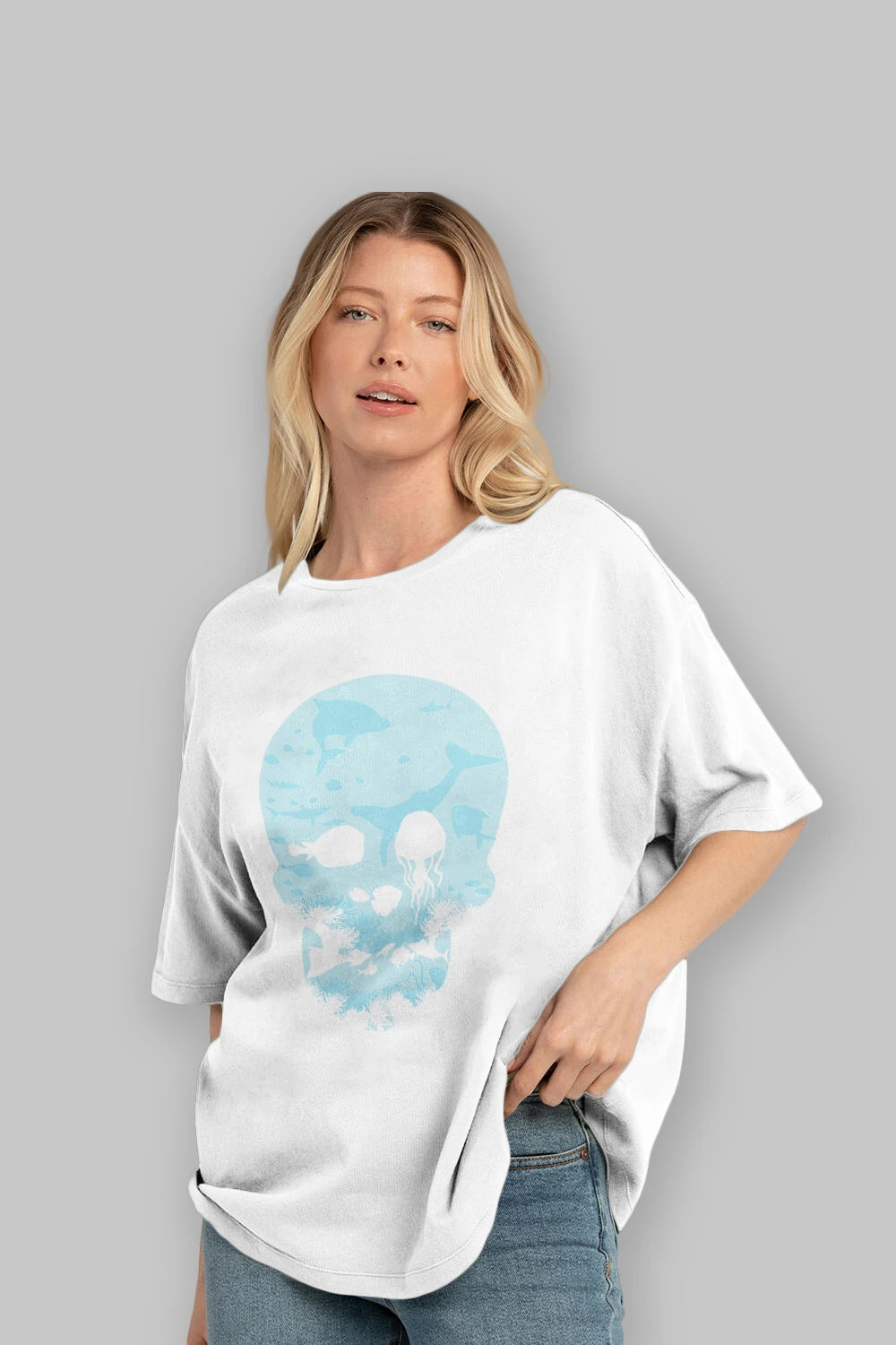 Dead Sea Ön Baskılı Oversize t-shirt %100 pamuk Erkek Kadın Unisex