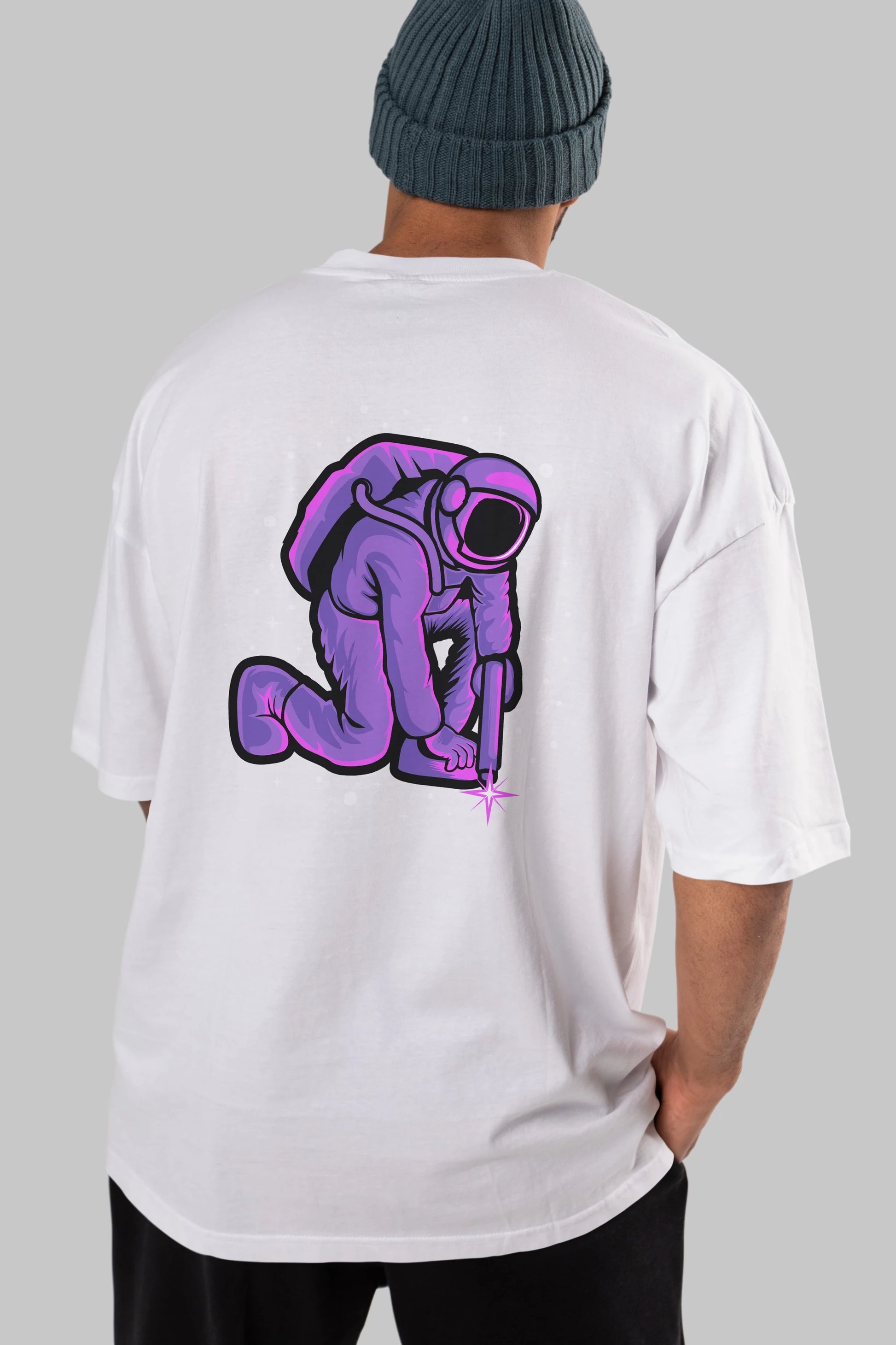 Welding in Space Arka Baskılı Oversize t-shirt Erkek Kadın Unisex