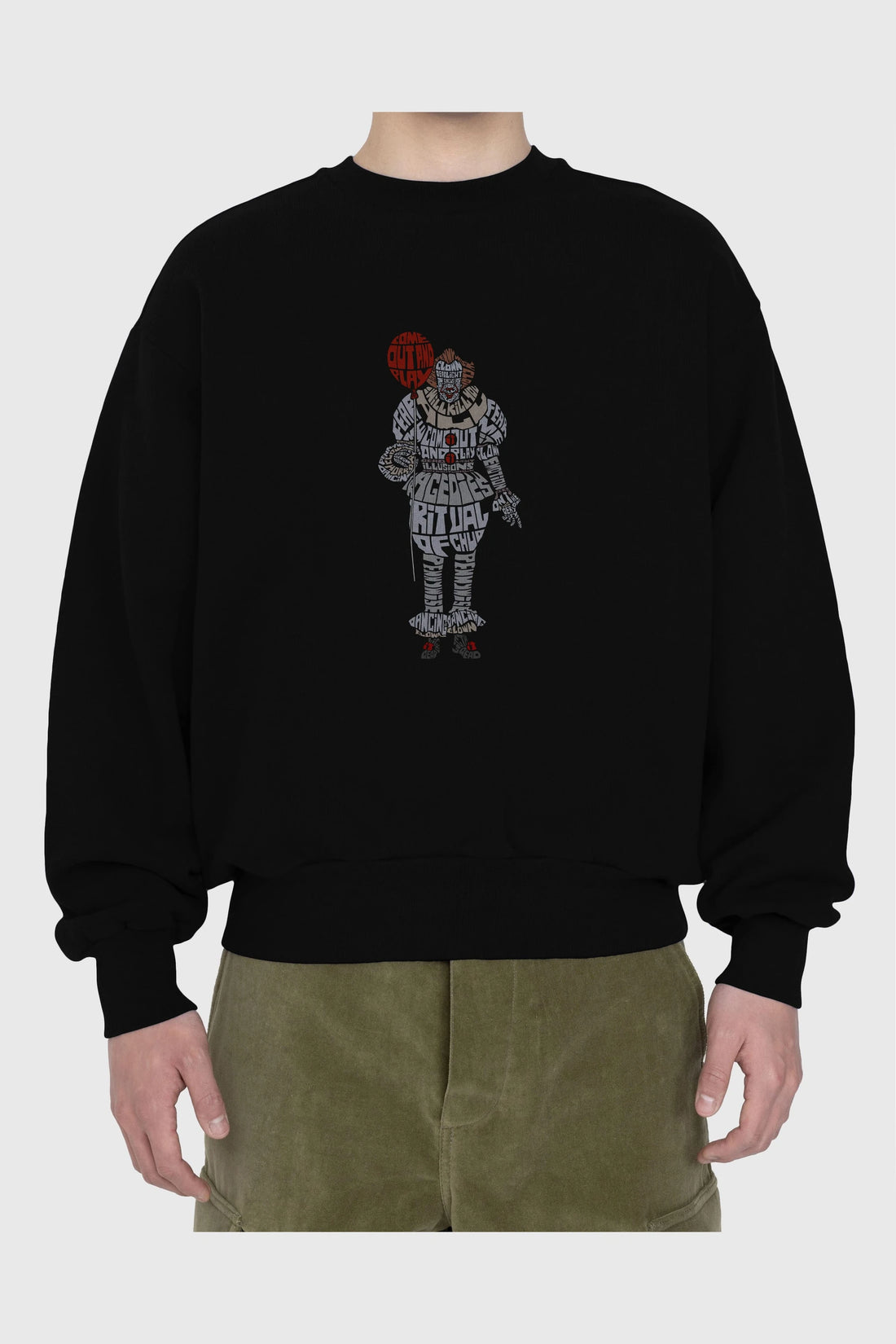 It Ön Baskılı Oversize Sweatshirt Erkek Kadın Unisex