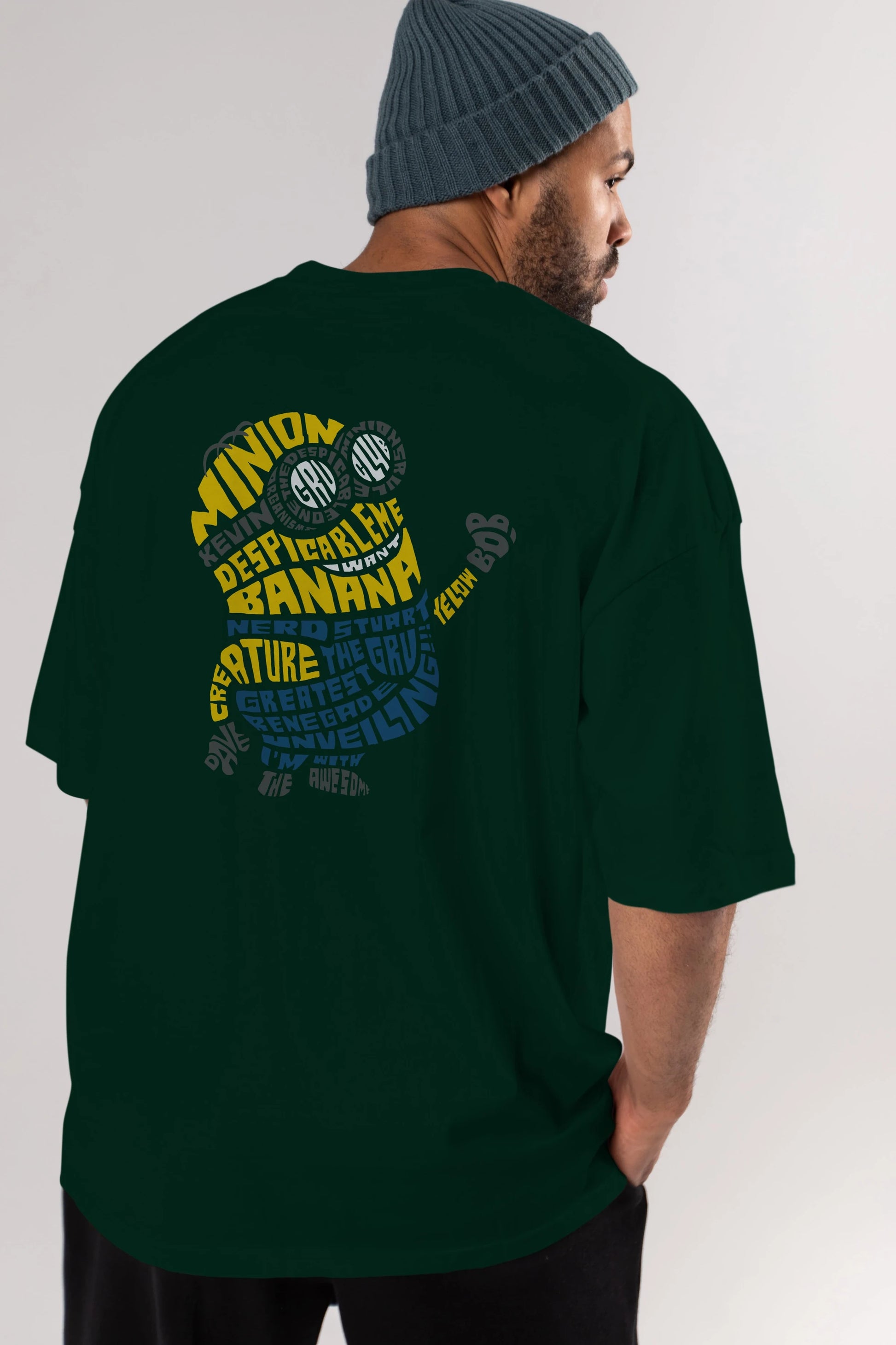 Minion Arka Baskılı Oversize t-shirt %100 pamuk Erkek Kadın Unisex
