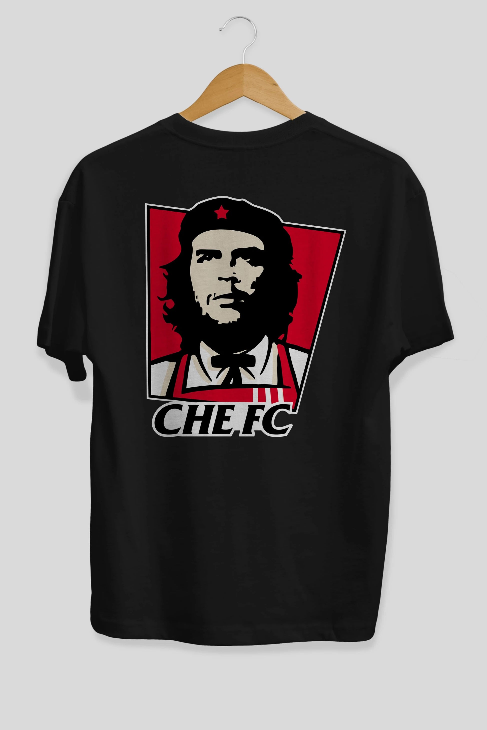 Che FC Arka Baskılı Oversize t-shirt Erkek Kadın Unisex %100 Pamuk Bisiklet Yaka tişort