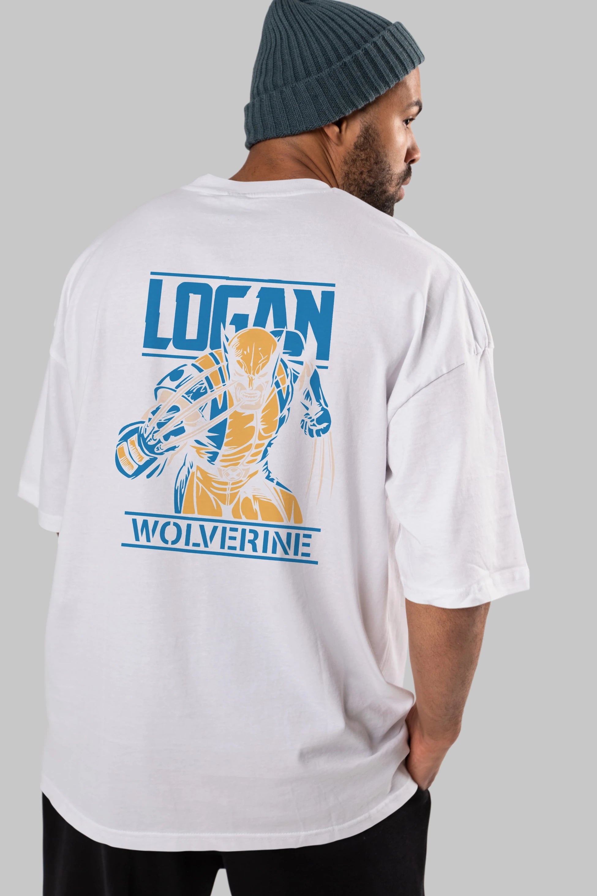 Wolverine Logan Arka Baskılı Oversize t-shirt Erkek Kadın Unisex %100 Pamuk Bisiklet Yaka tişort