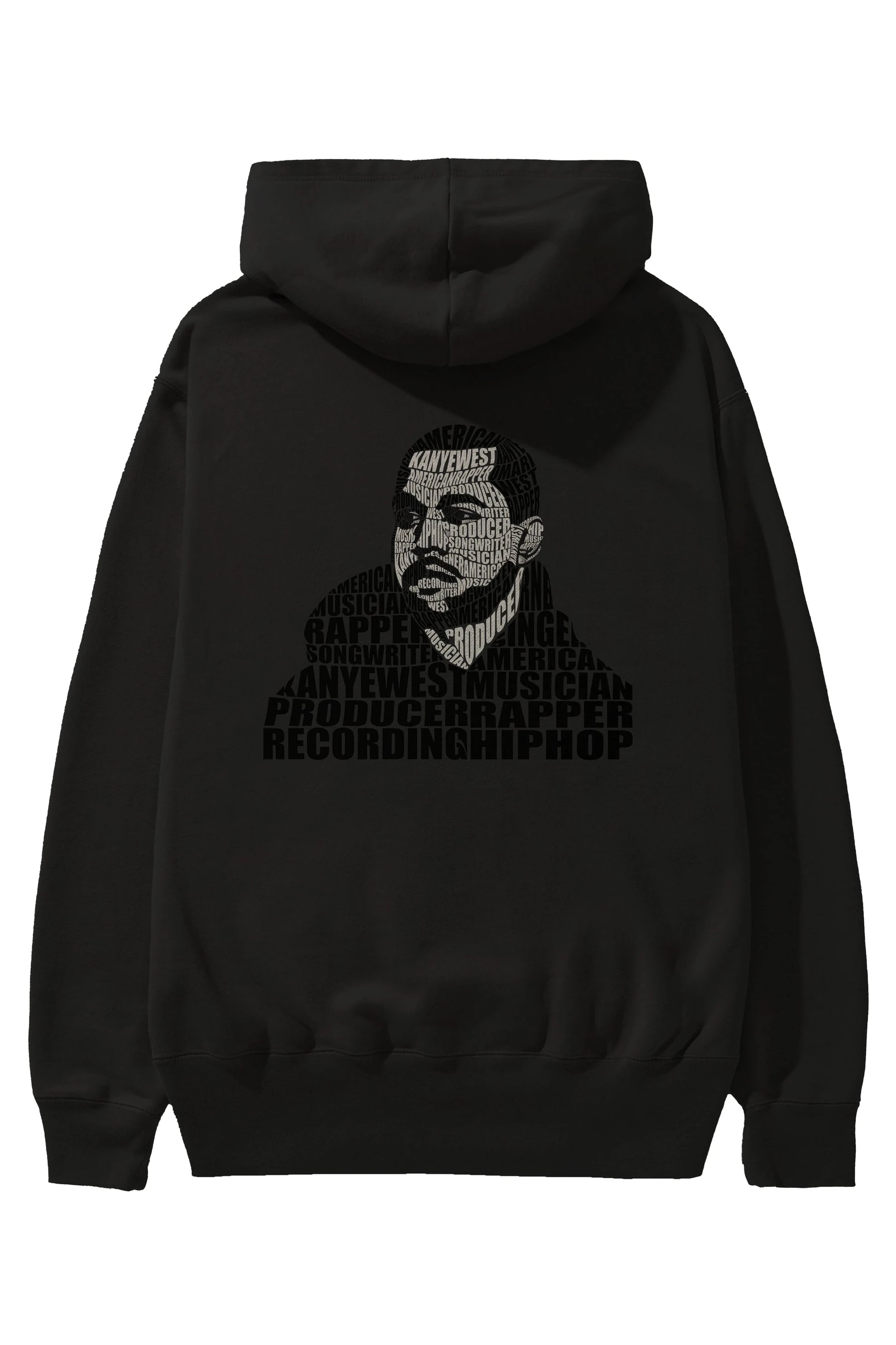 Kanye West Calligram Arka Baskılı Hoodie Oversize Kapüşonlu Sweatshirt Erkek Kadın Unisex