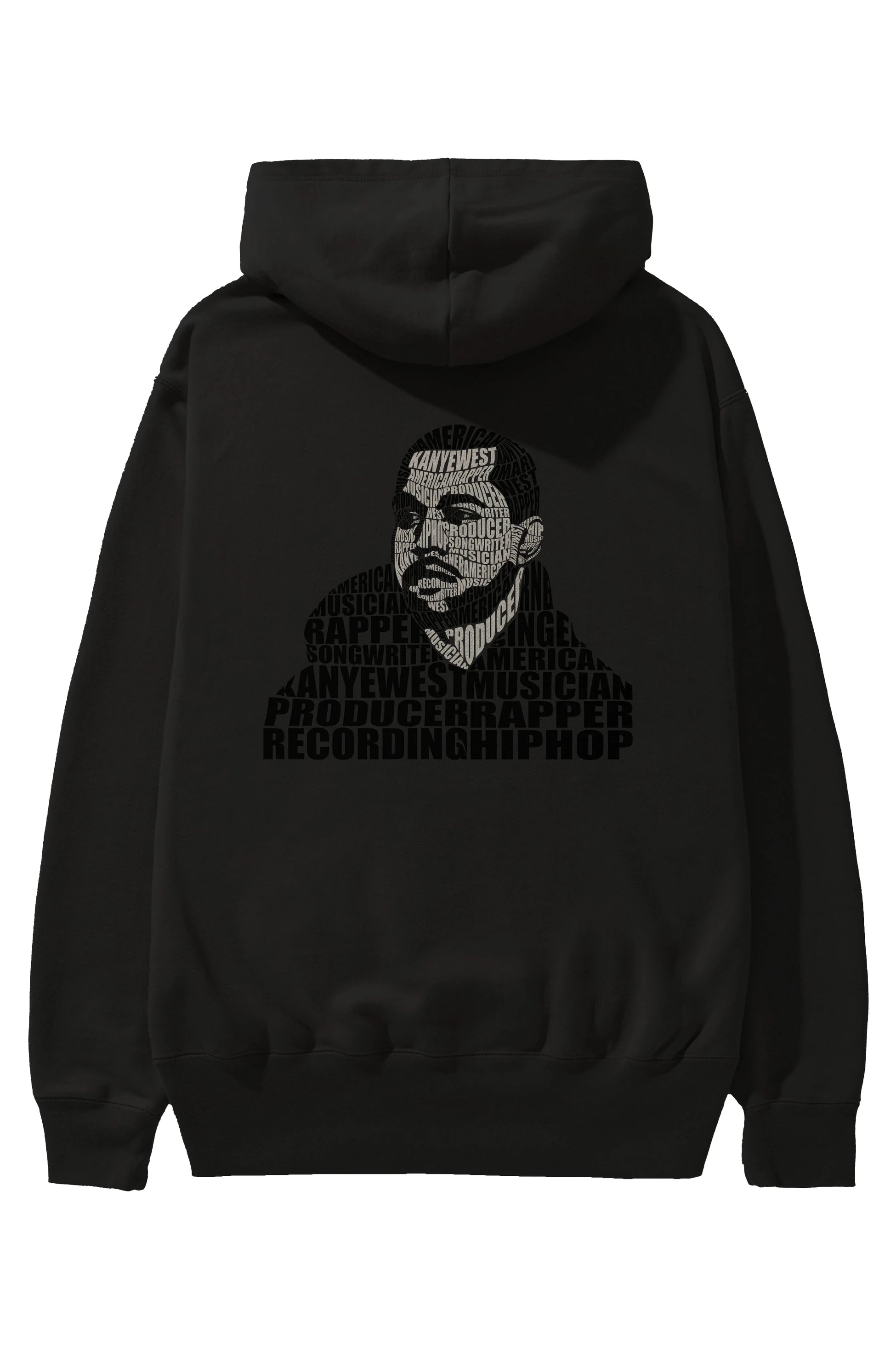Kanye West Calligram Arka Baskılı Hoodie Oversize Kapüşonlu Sweatshirt Erkek Kadın Unisex