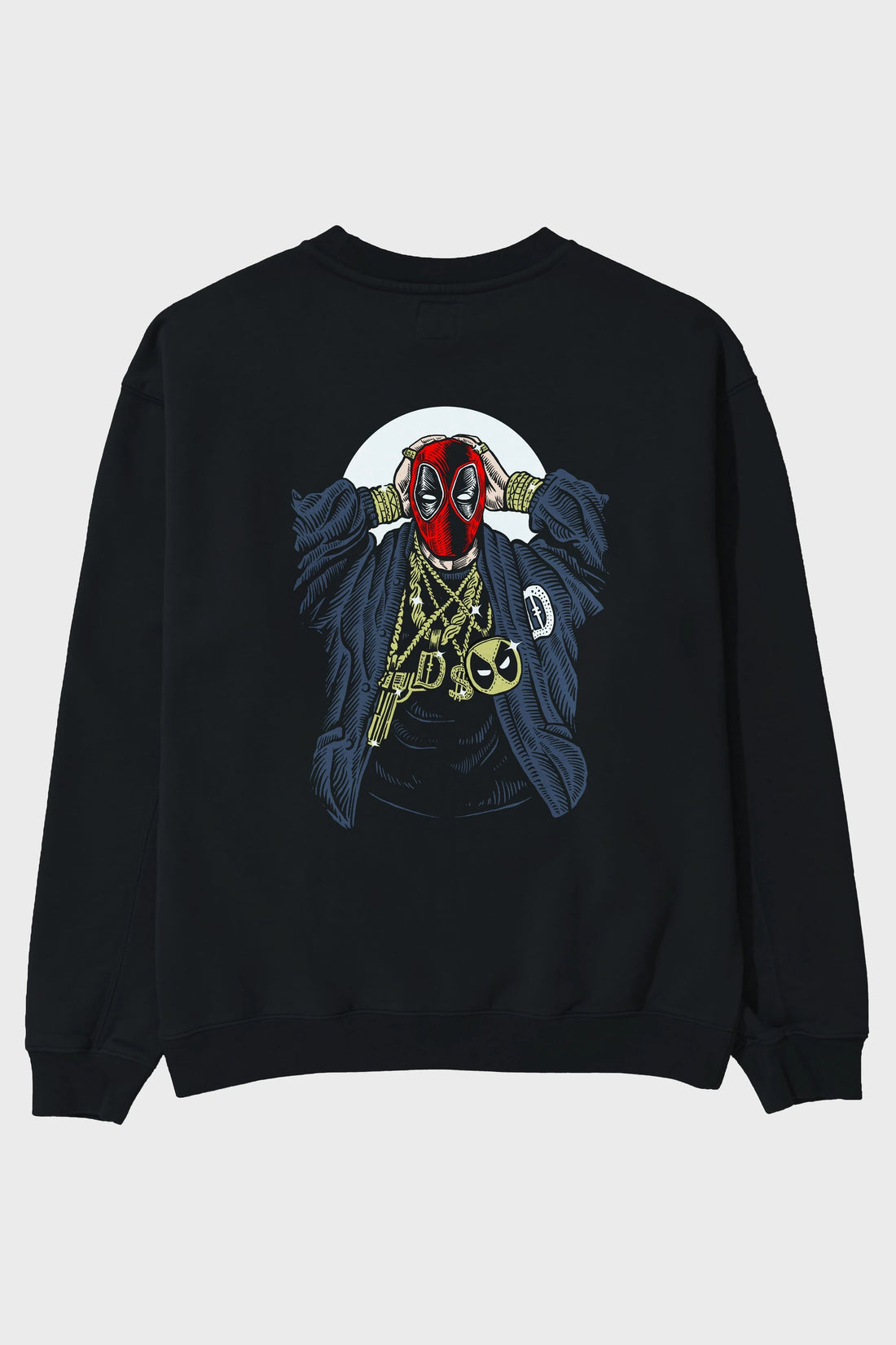 Deadpool Gangsta Arka Baskılı Oversize Sweatshirt Erkek Kadın Unisex