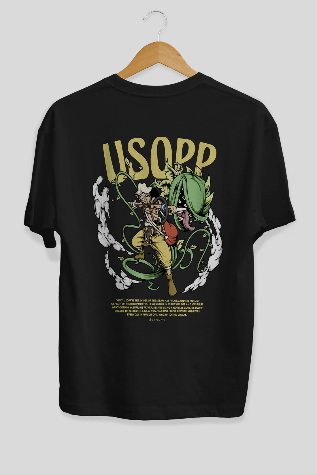 Usopp Anime Arka Baskılı Oversize t-shirt Erkek Kadın Unisex