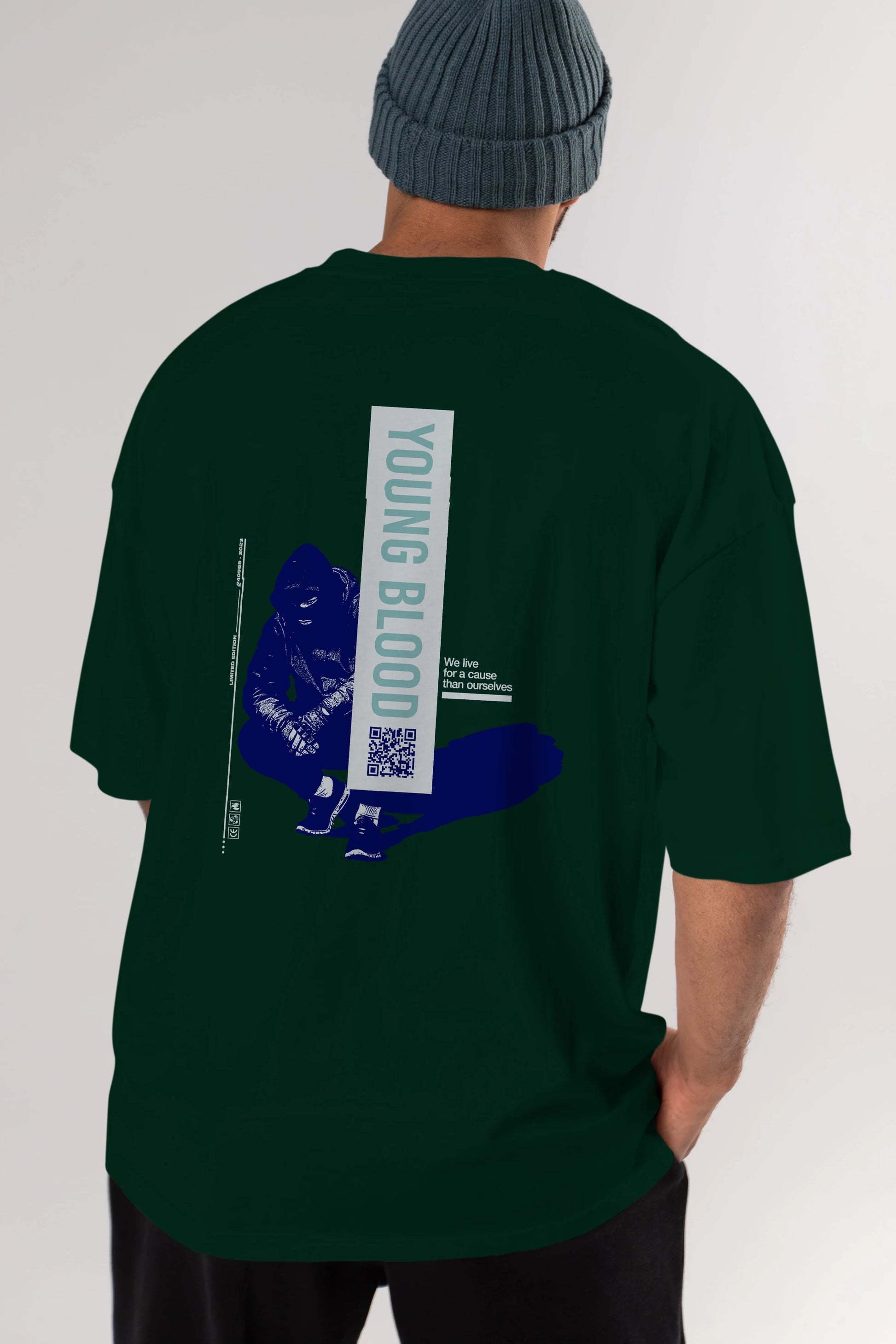 Young Blood Arka Baskılı Oversize t-shirt Erkek Kadın Unisex
