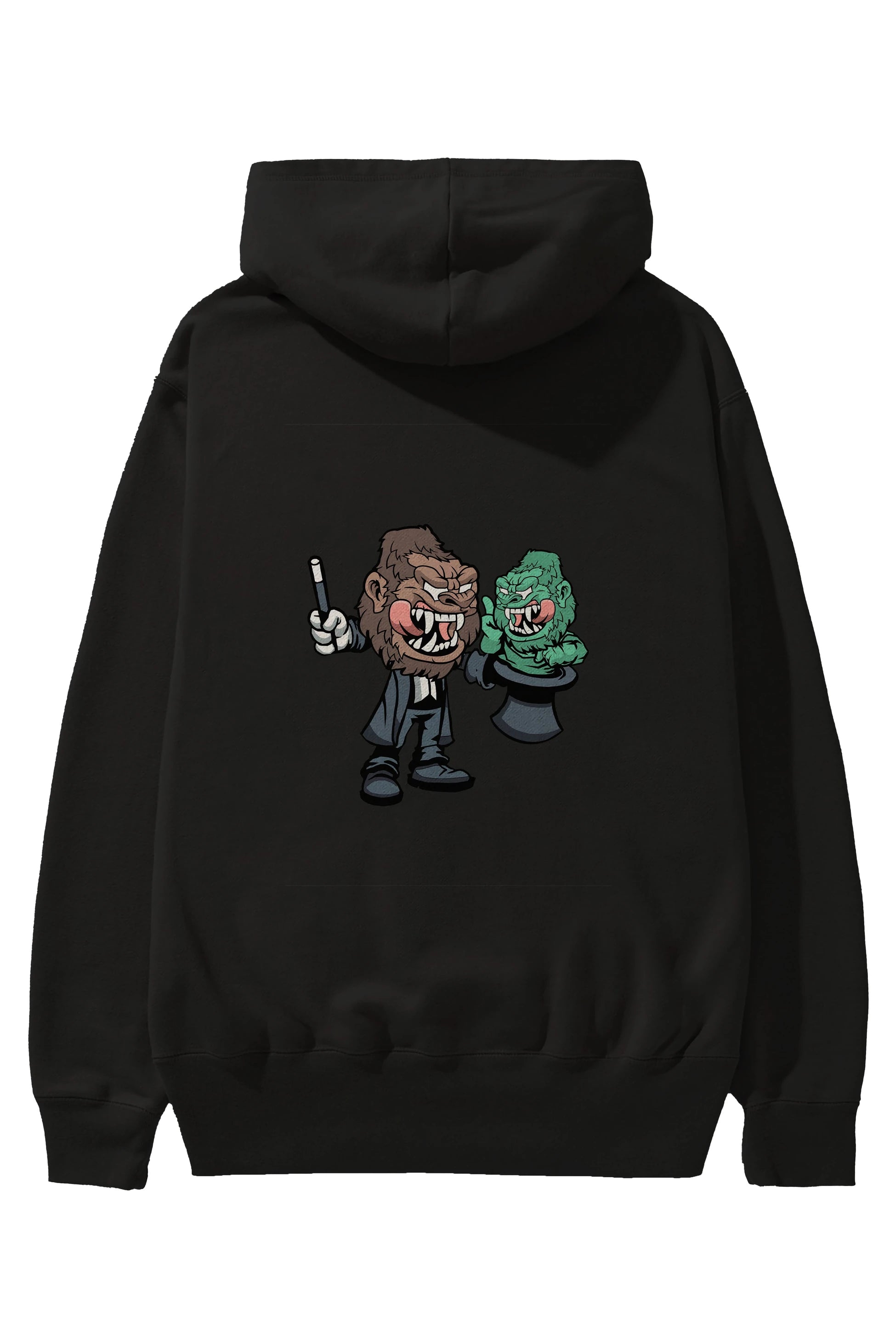 Gorilla Magician Arka Baskılı Hoodie Oversize Kapüşonlu Sweatshirt Erkek Kadın Unisex