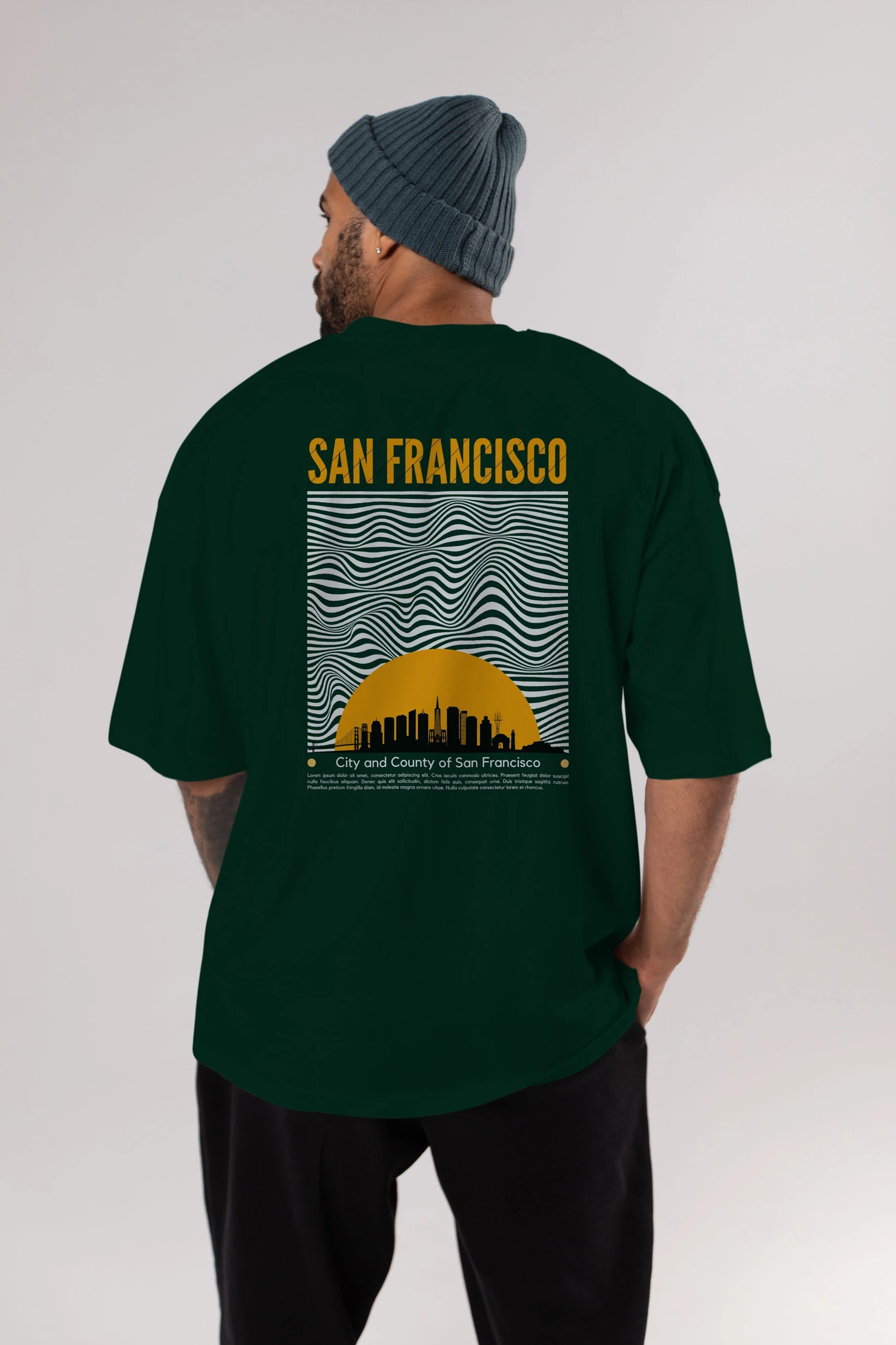 San Francisco Yazılı Arka Baskılı Oversize t-shirt Erkek Kadın Unisex