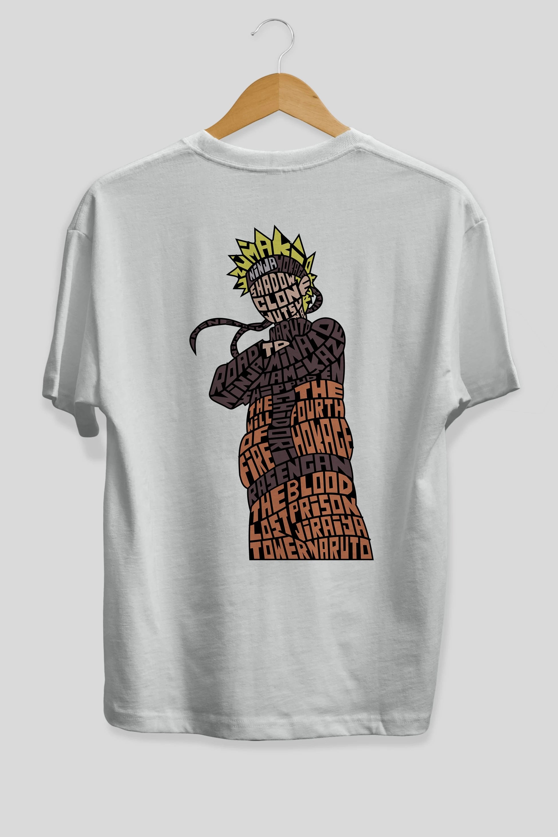 Rasengan Arka Baskılı Oversize t-shirt %100 pamuk Erkek Kadın Unisex