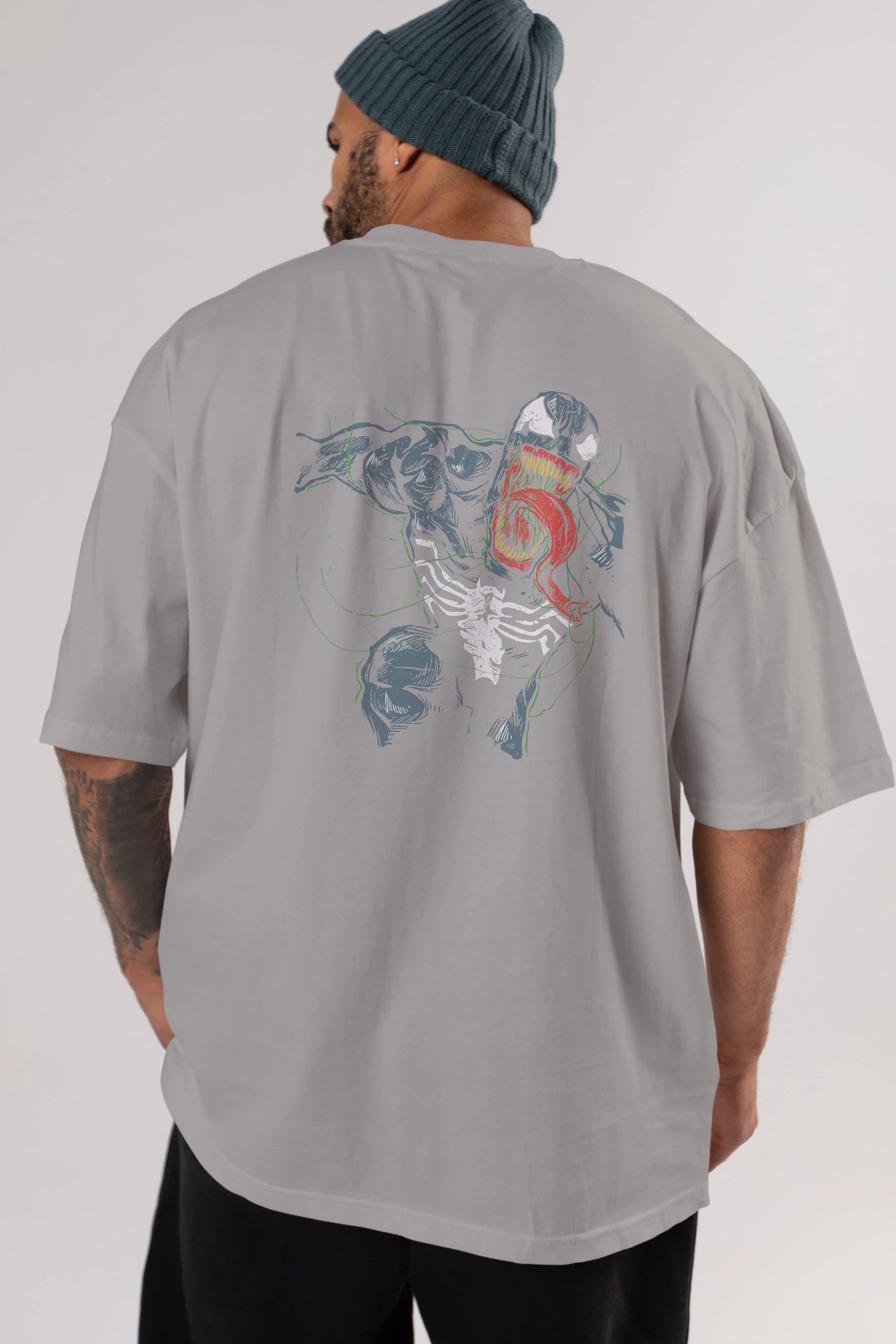 Venom (6) Arka Baskılı Oversize t-shirt Erkek Kadın Unisex %100 Pamuk Bisiklet Yaka tişort
