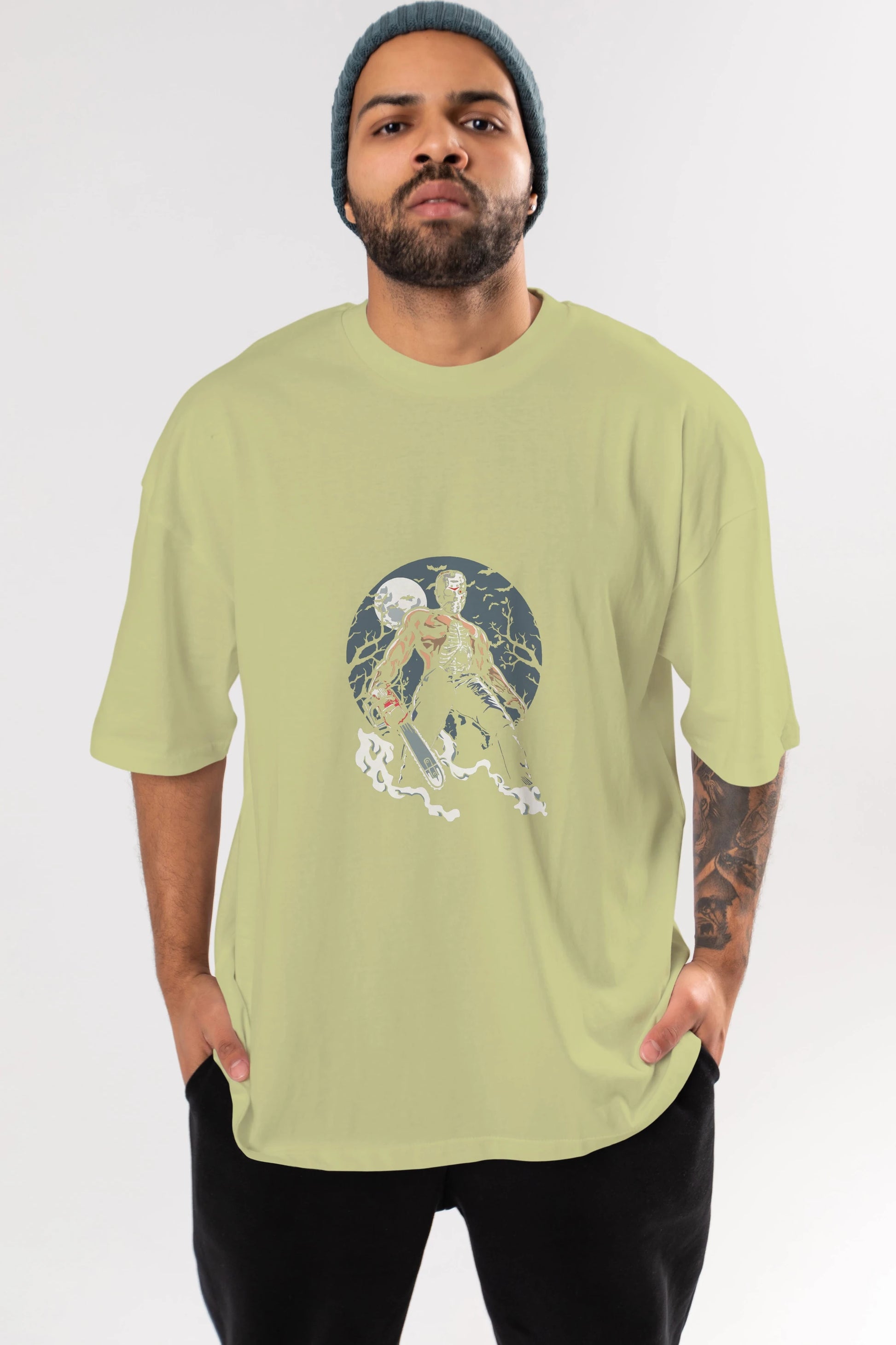 Evil Killer Ön Baskılı Oversize t-shirt Erkek Kadın Unisex %100 Pamuk tişort