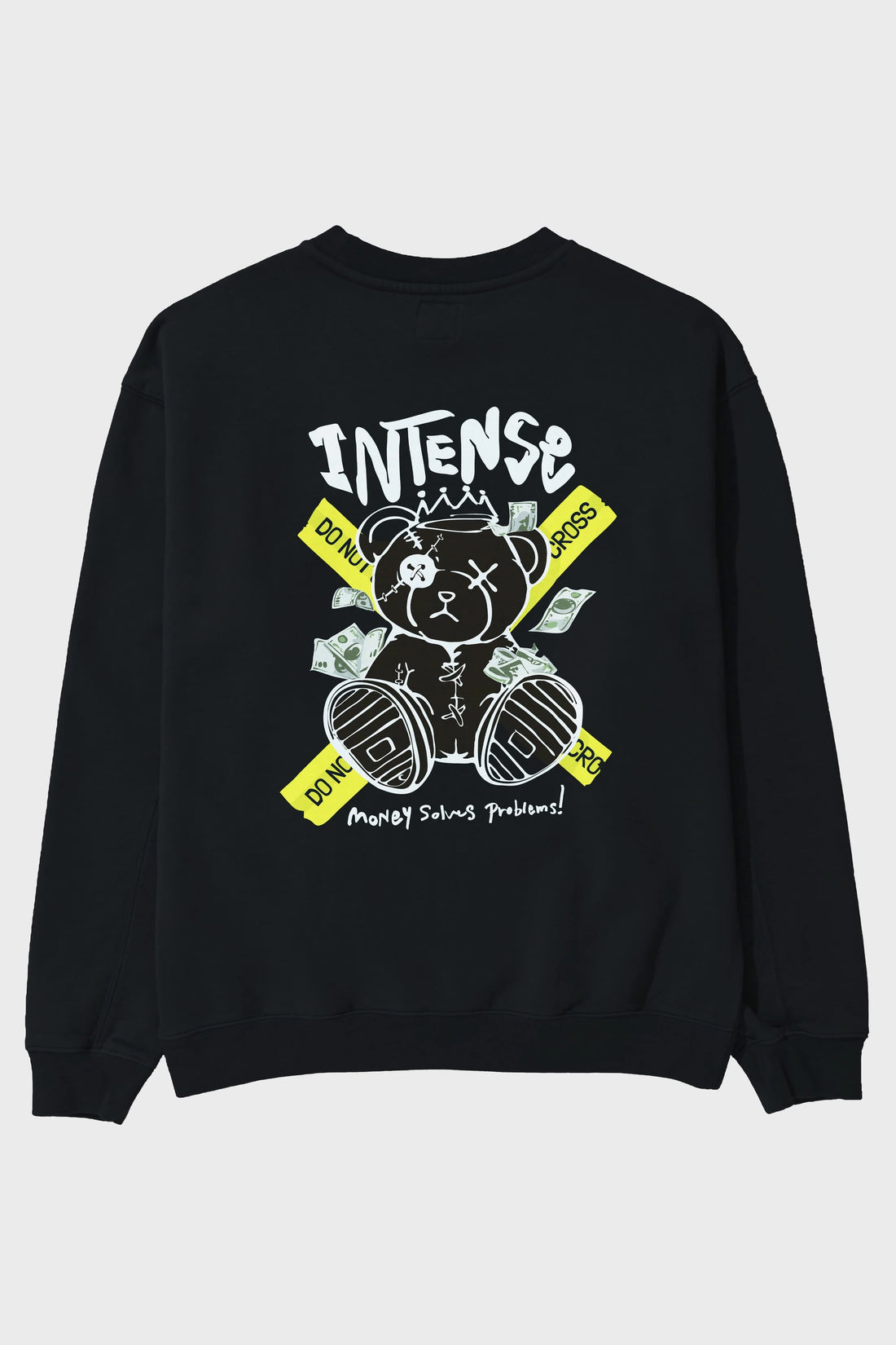 Teddy Bear intense Arka Baskılı Oversize Sweatshirt Erkek Kadın Unisex