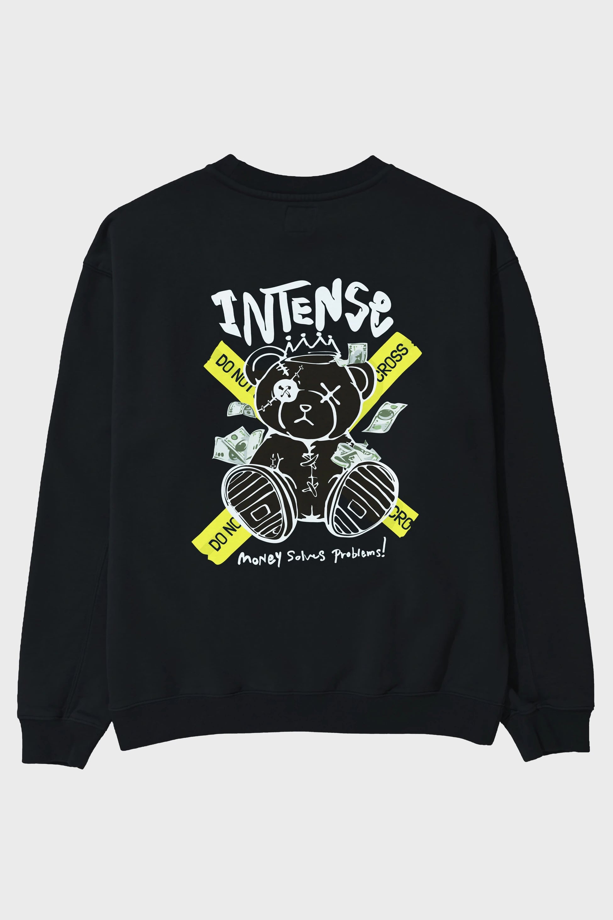 Teddy Bear intense Arka Baskılı Oversize Sweatshirt Erkek Kadın Unisex