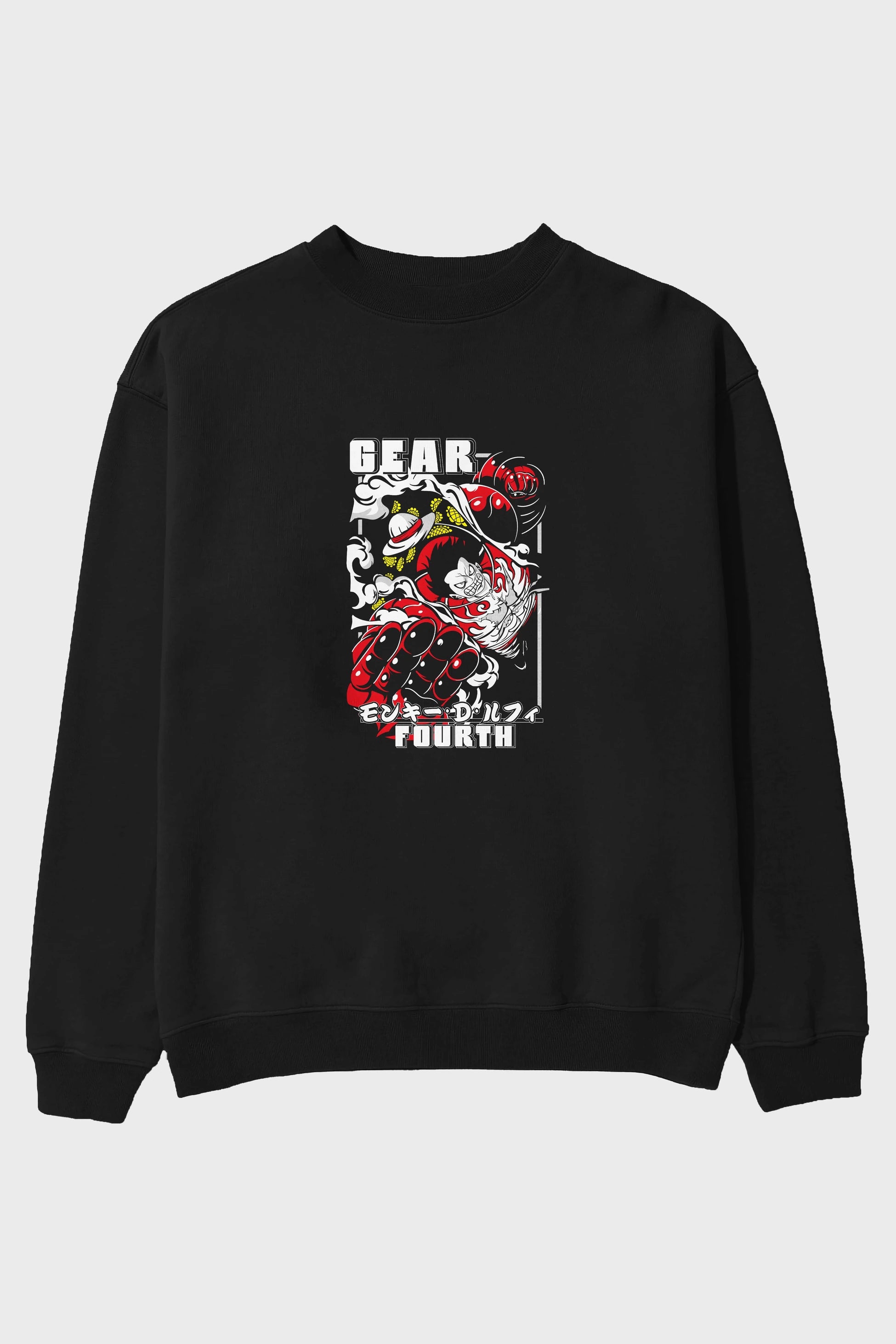 Luffy GEAR 4 Ön Baskılı Anime Oversize Sweatshirt Erkek Kadın Unisex