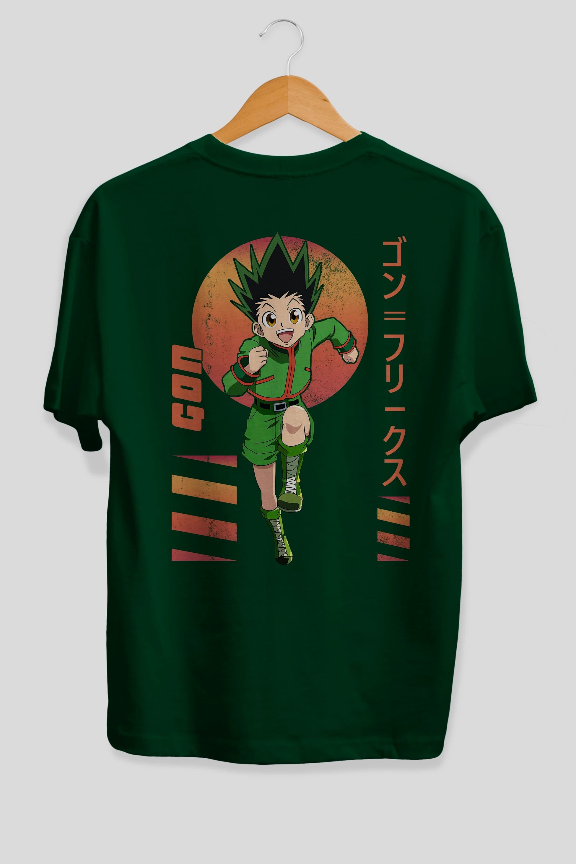 Gon Freecss HUNTER X HUNTER 2 Anime Arka Baskılı Oversize t-shirt Erkek Kadın Unisex