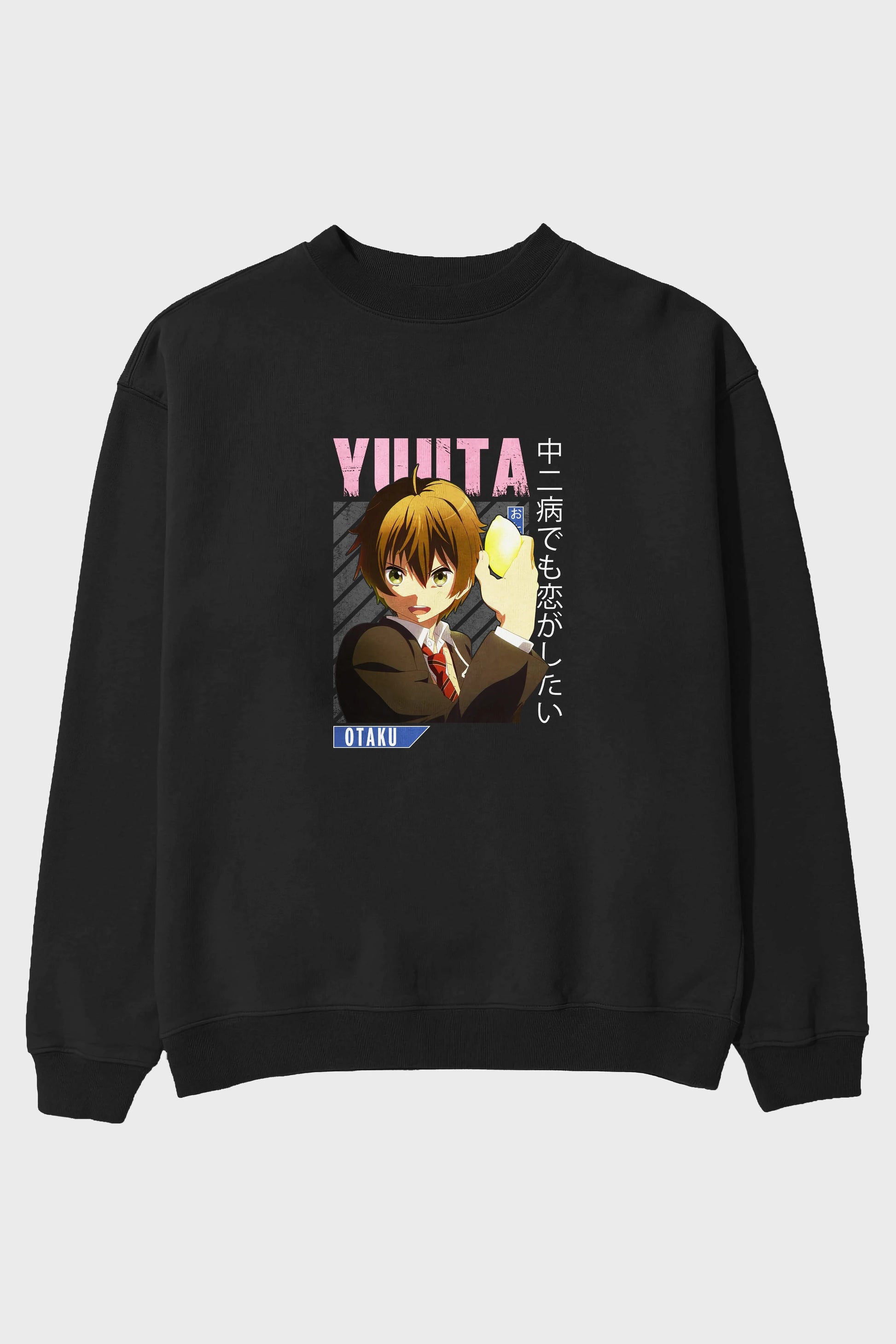 Yuuta Togashi 2 Anime Ön Baskılı Oversize Sweatshirt Erkek Kadın Unisex