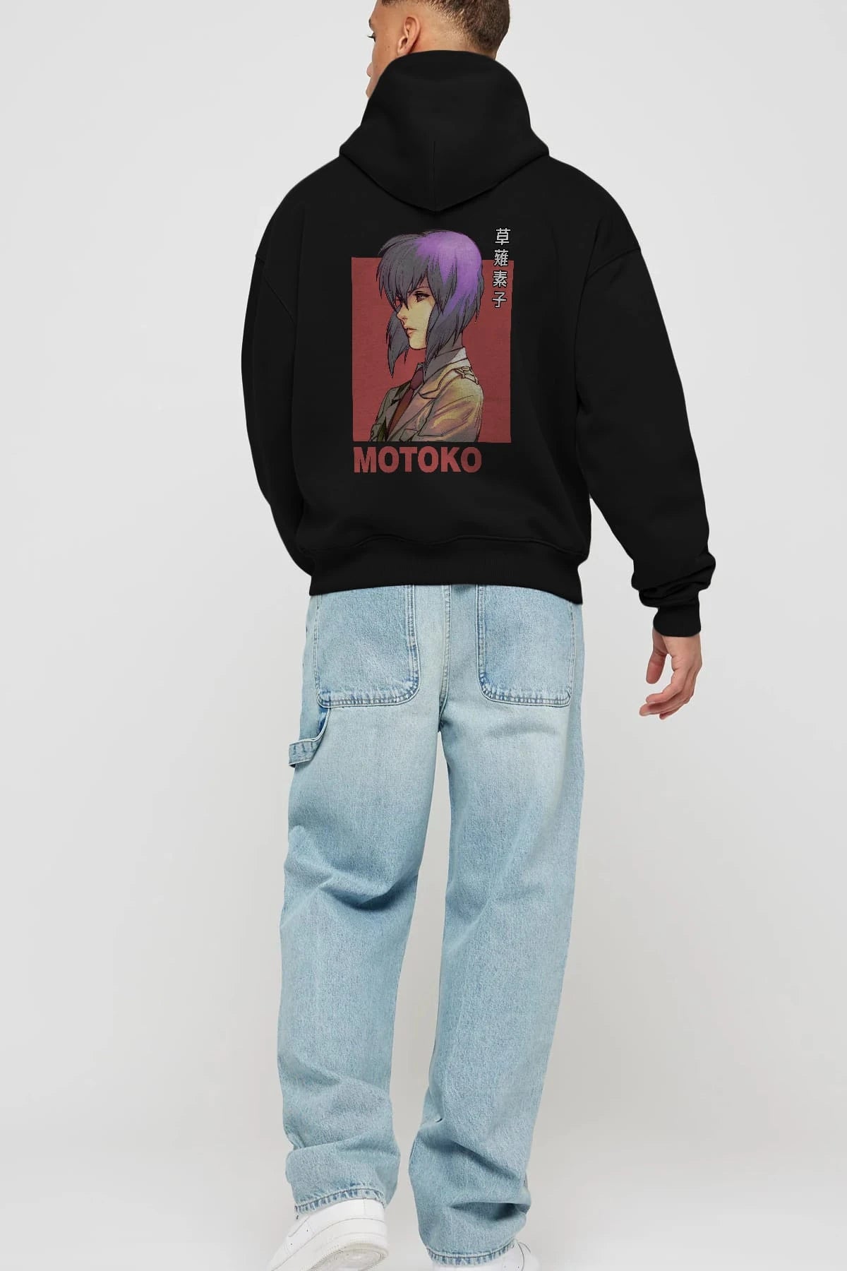 Motoko Kusanagi 12 Anime Arka Baskılı Hoodie Oversize Kapüşonlu Sweatshirt Erkek Kadın Unisex