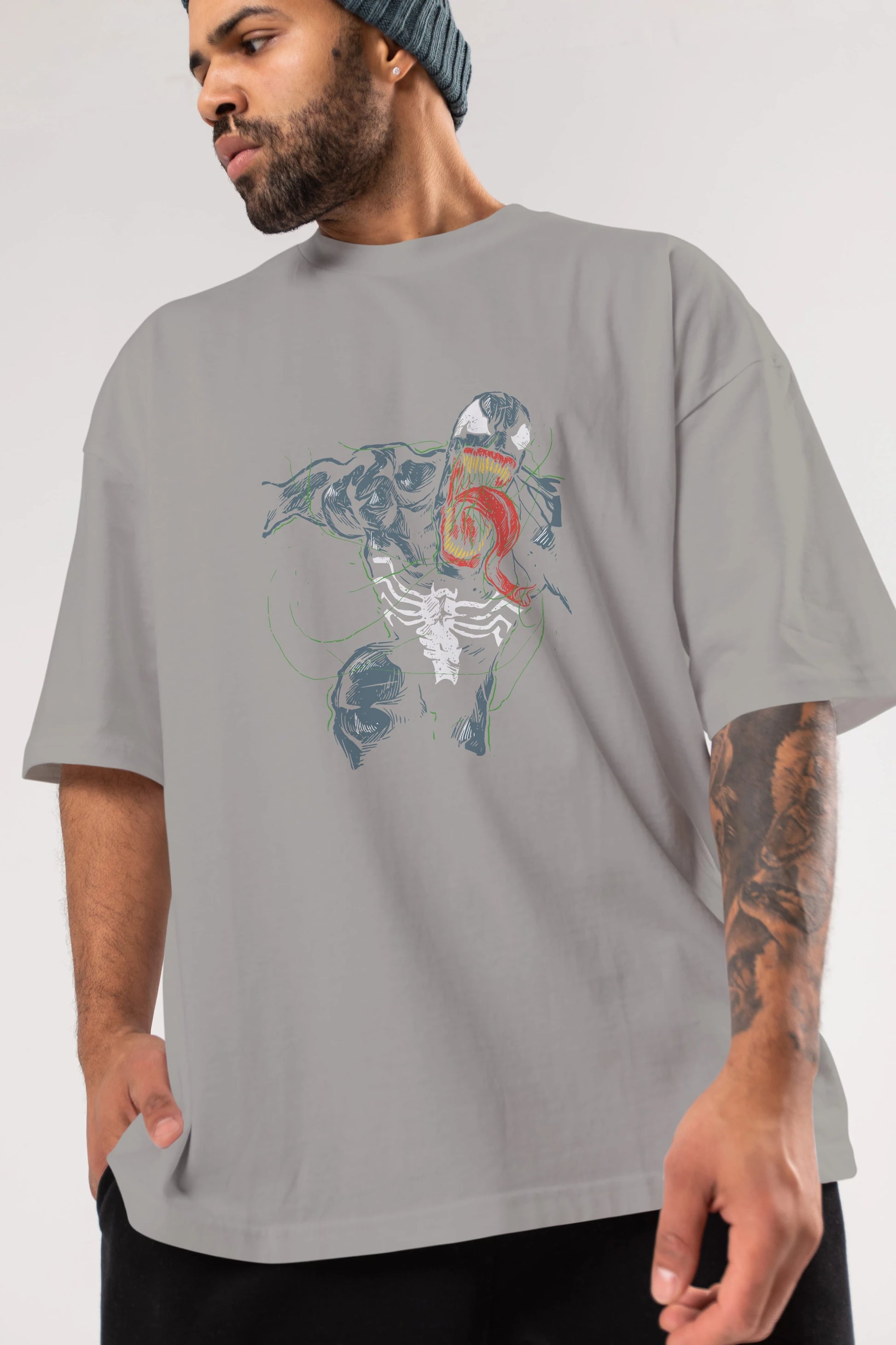 Venom (6) Ön Baskılı Oversize t-shirt Erkek Kadın Unisex %100 Pamuk Bisiklet Yaka tişort