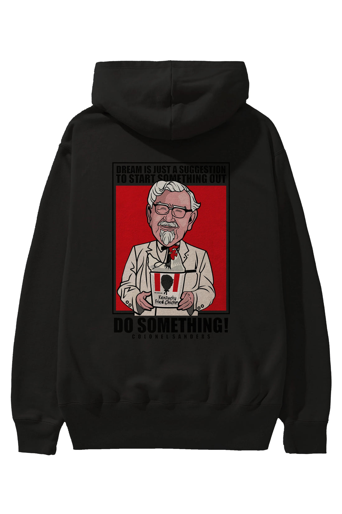 Colonel Sanders Arka Baskılı Hoodie Oversize Kapüşonlu Sweatshirt Erkek Kadın Unisex