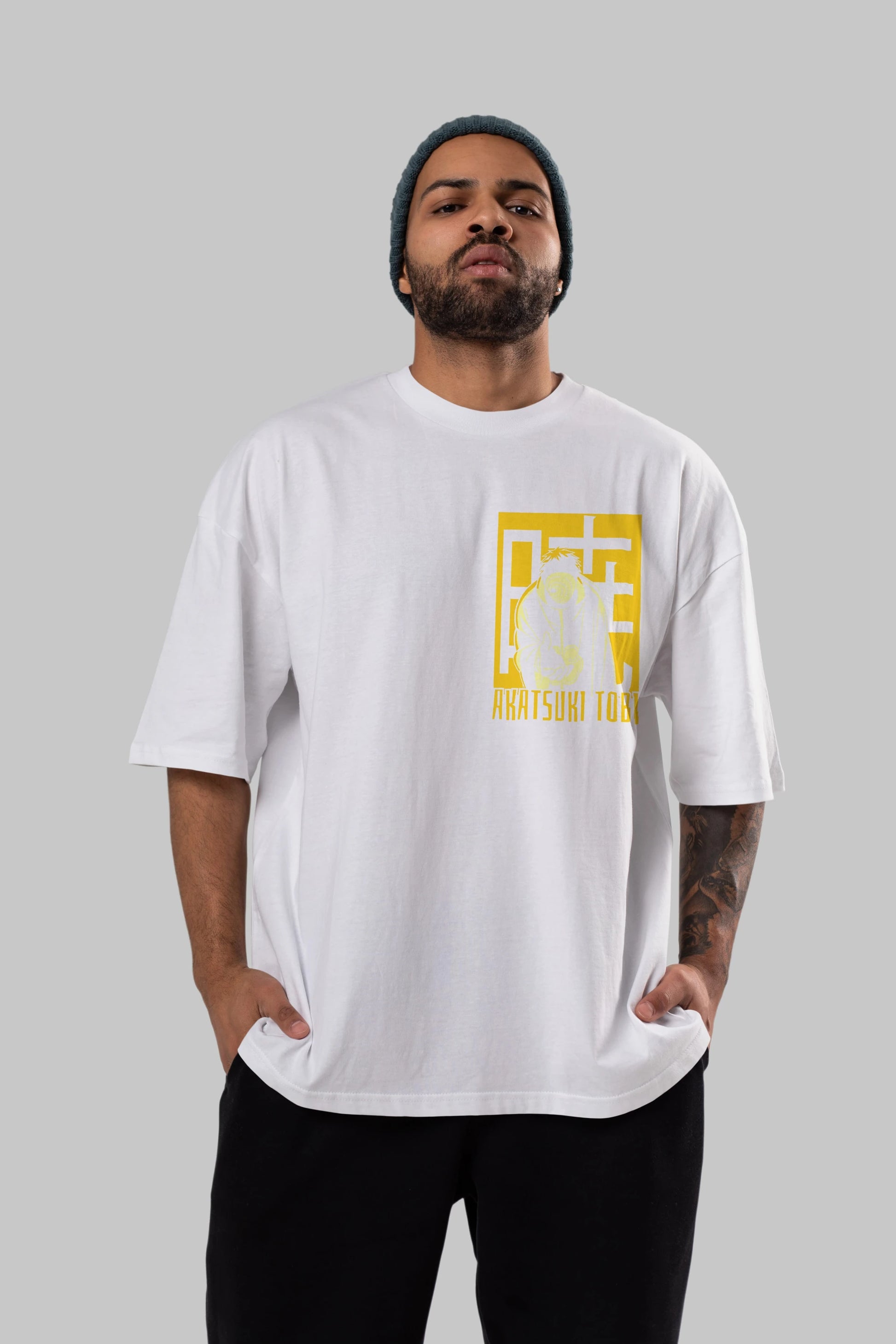 AKATSUKI OBITO NARUTO Ön Sol Baskılı Oversize t-shirt Erkek Kadın Unisex %100 Pamuk Bisiklet Yaka tişort