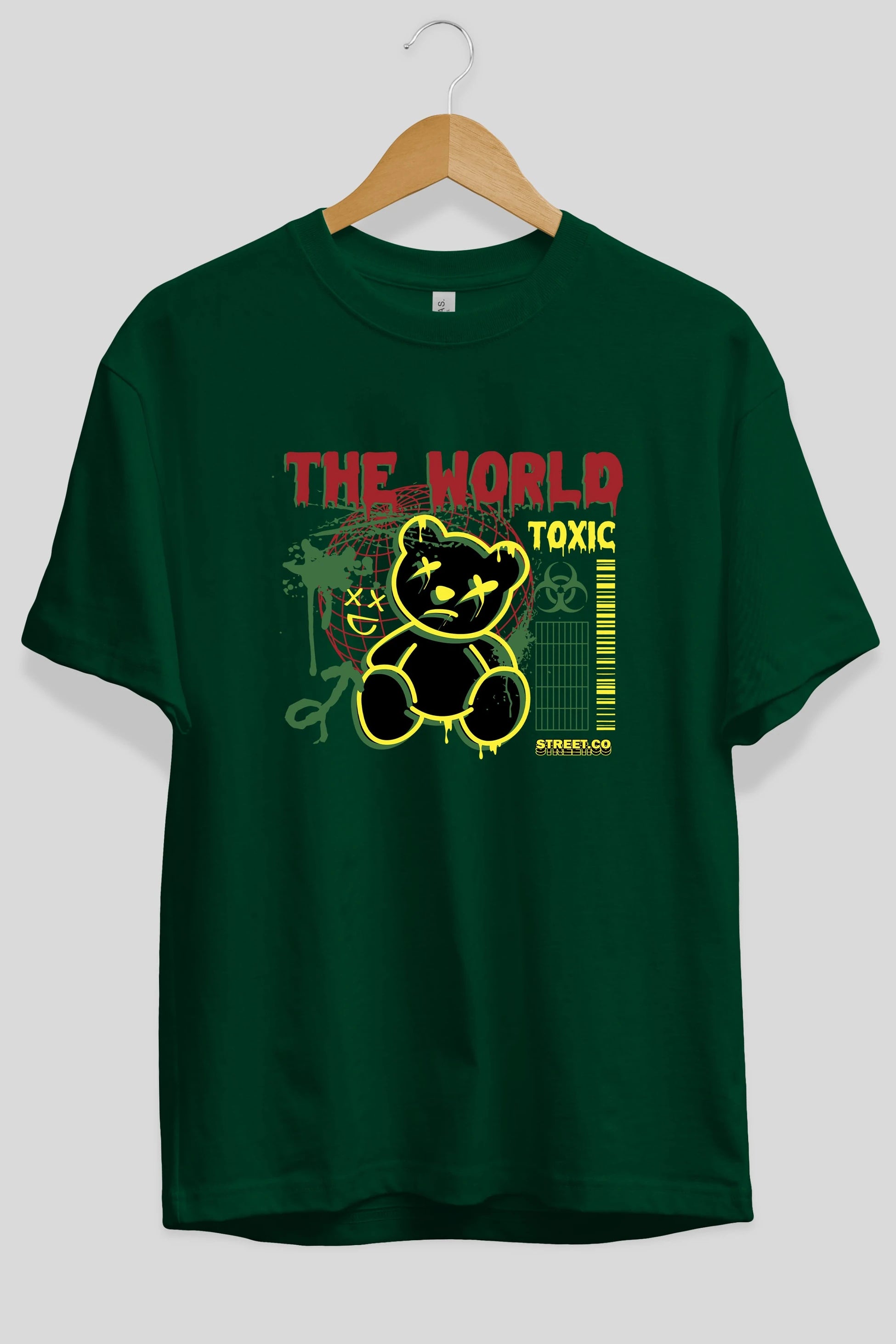 The World Toxic Bear Ön Baskılı Oversize t-shirt Erkek Kadın Unisex
