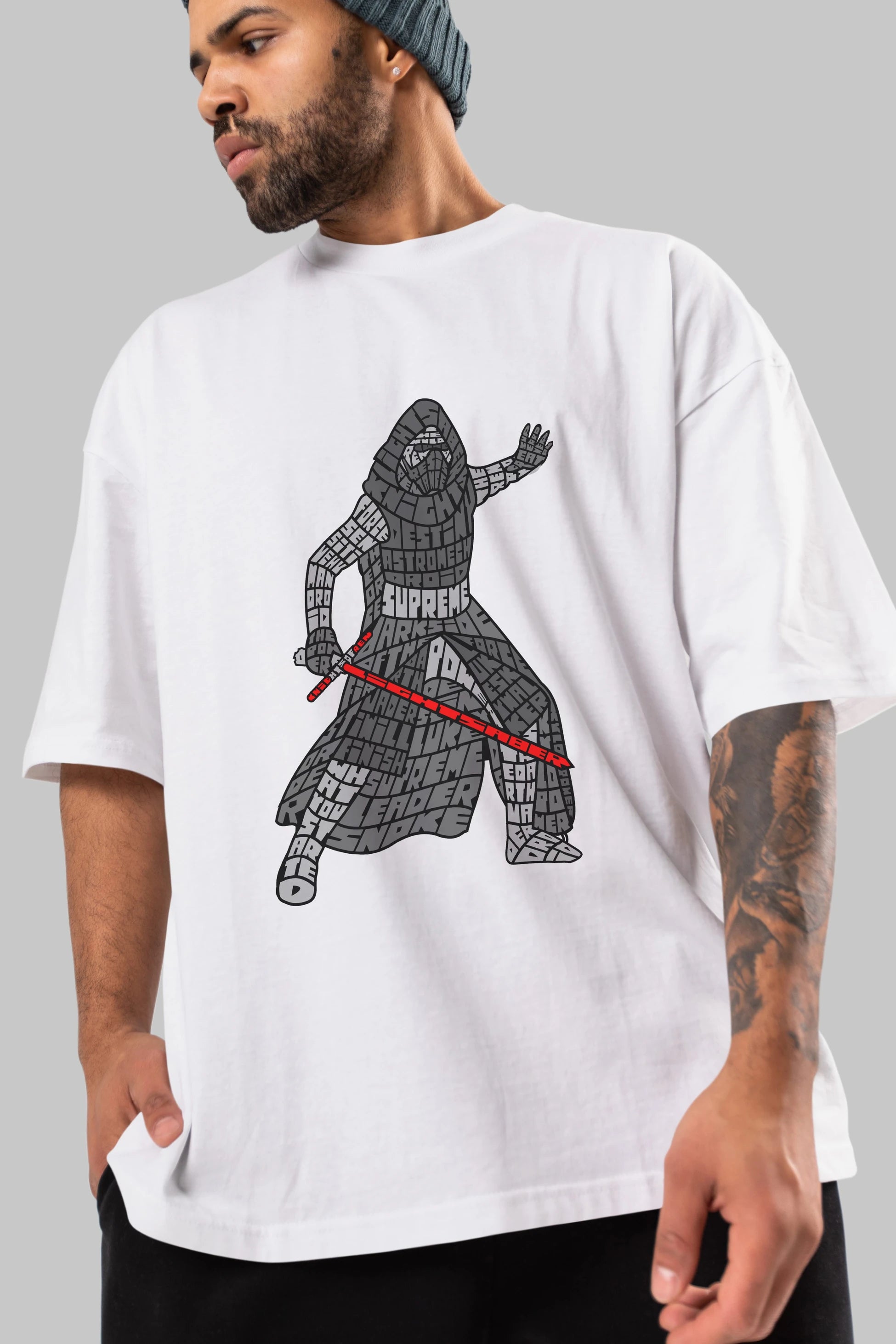 Kylo Ön Baskılı Oversize t-shirt %100 pamuk Erkek Kadın Unisex