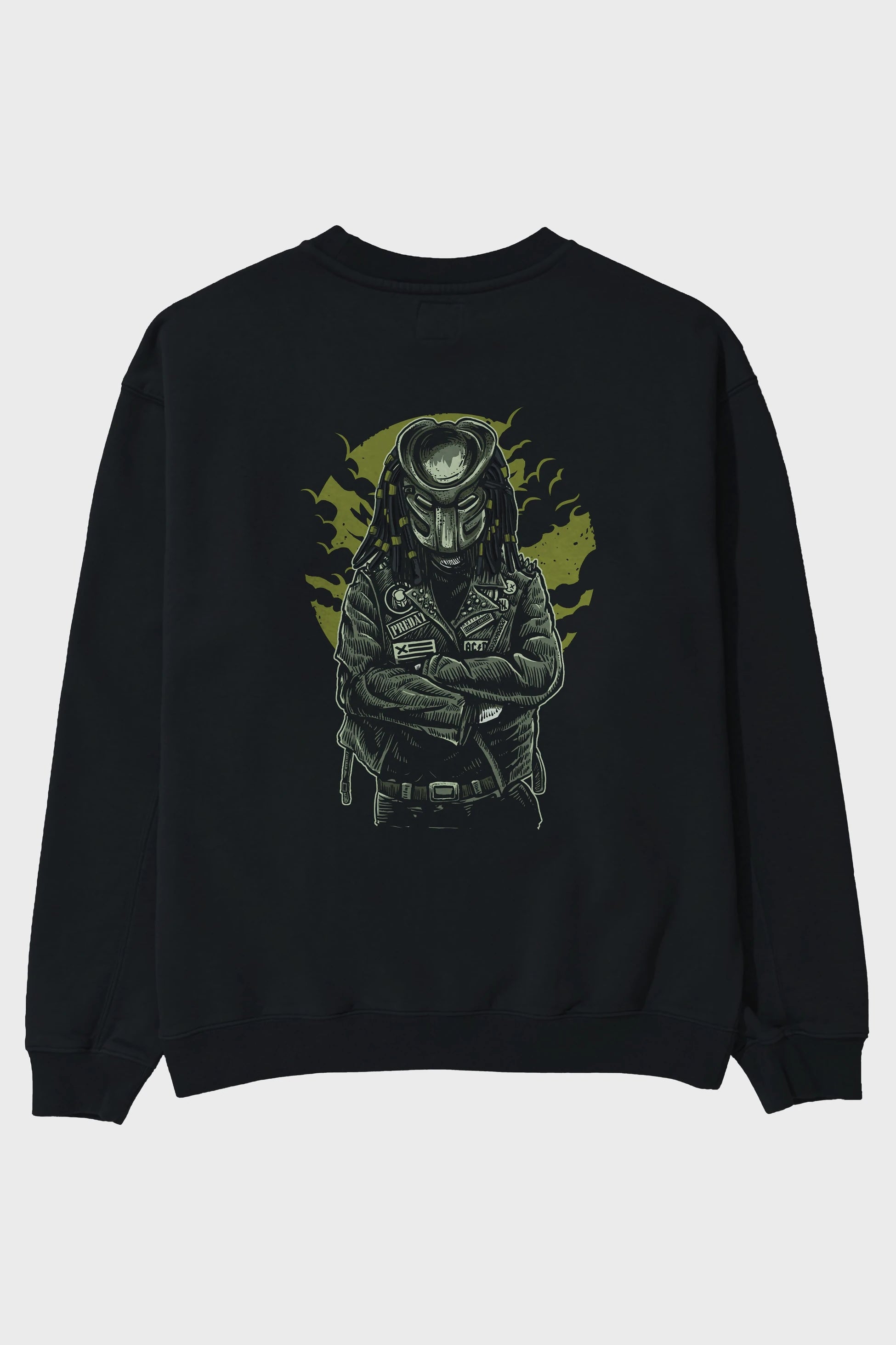 Predator Arka Baskılı Oversize Sweatshirt Erkek Kadın Unisex