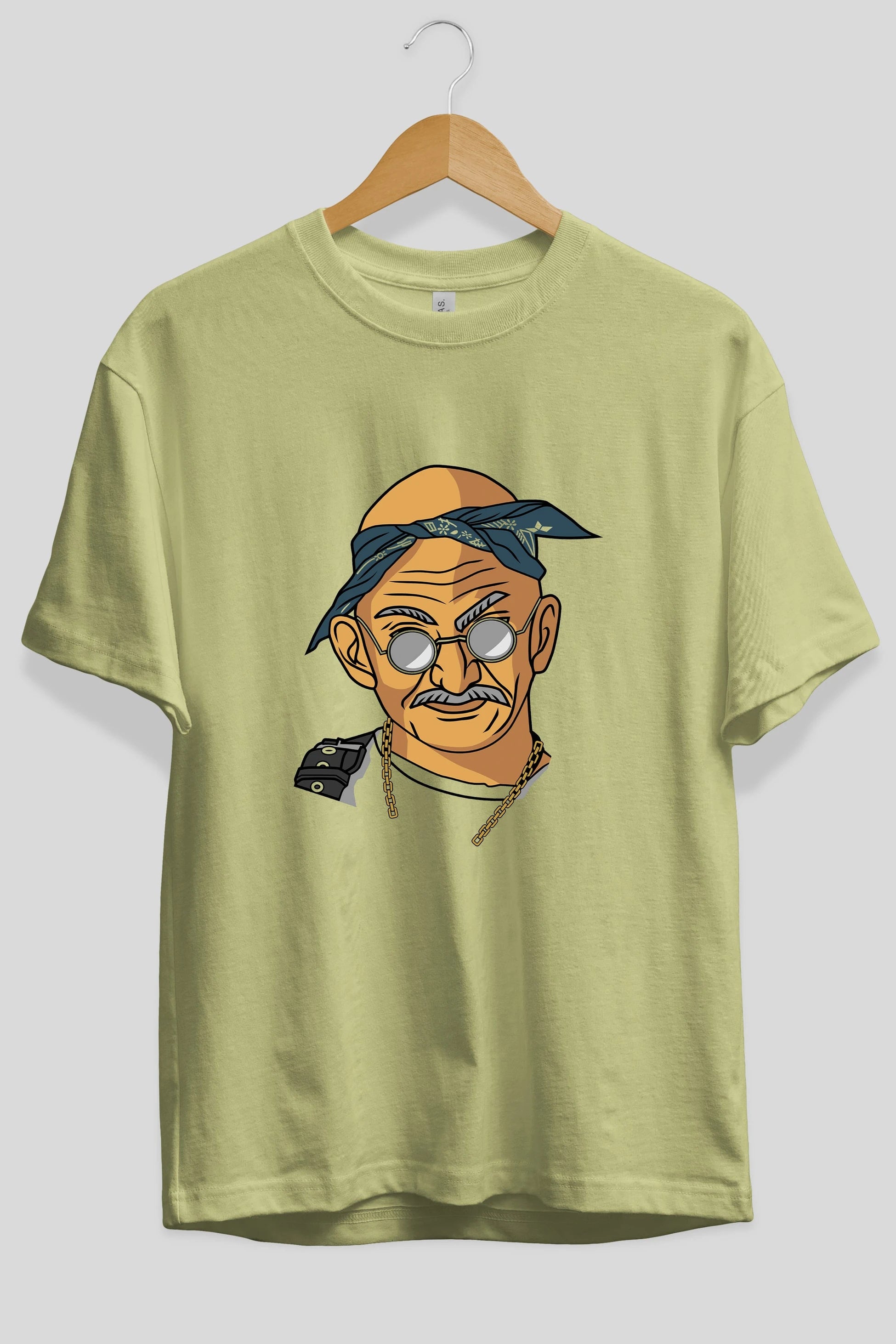Tupac Gandhi Ön Baskılı Oversize t-shirt Erkek Kadın Unisex %100 Pamuk tişort