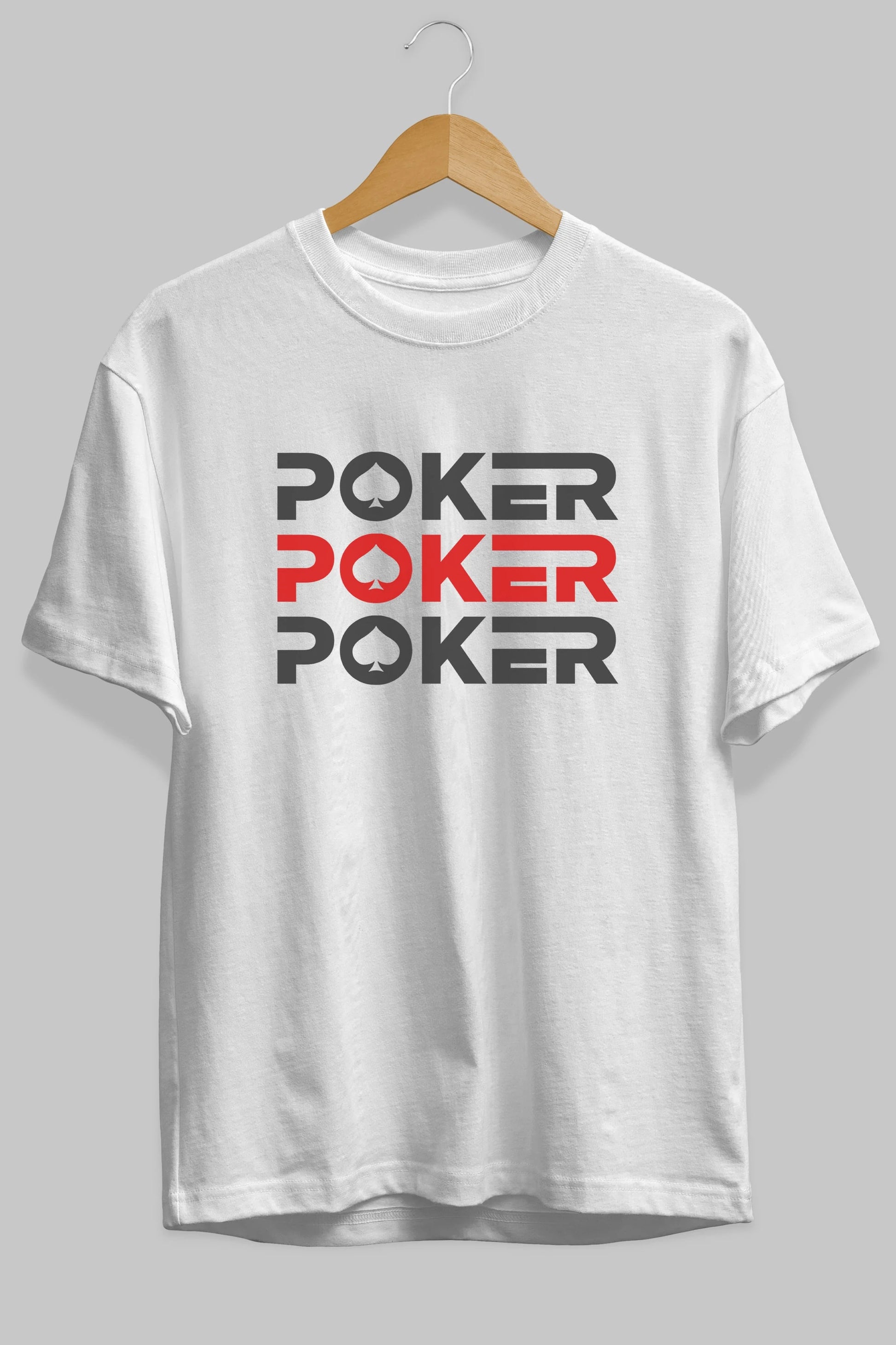 Poker Ön Baskılı Oversize t-shirt Erkek Kadın Unisex