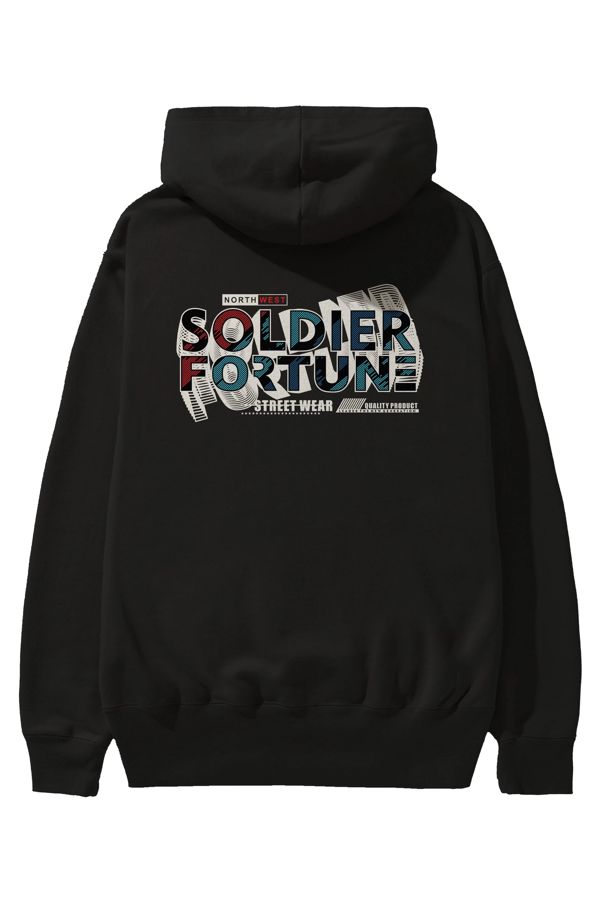 Soldier Fortune Arka Baskılı Hoodie Oversize Kapüşonlu Sweatshirt Erkek Kadın Unisex