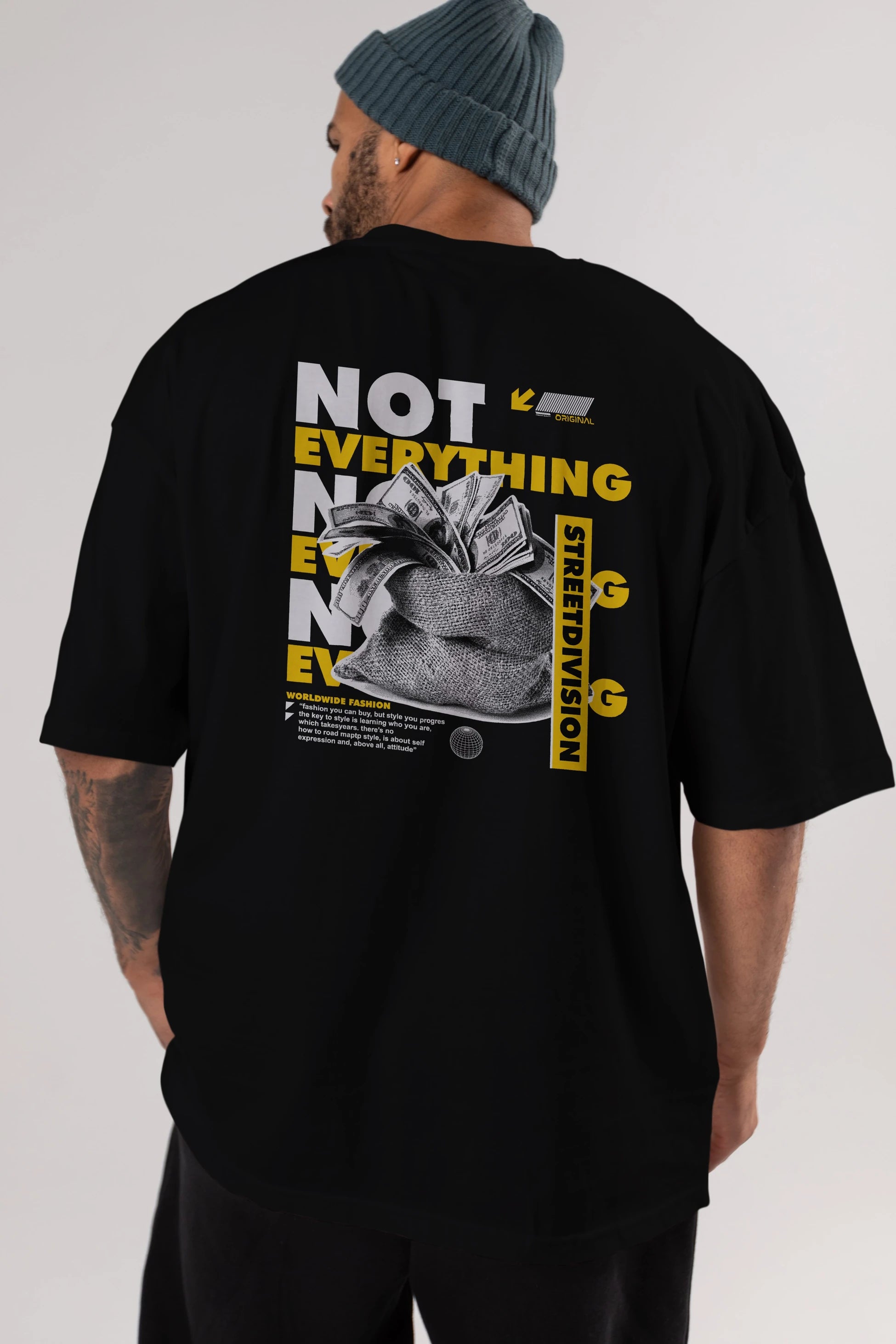 Not Everything Arka Baskılı Oversize t-shirt Erkek Kadın Unisex