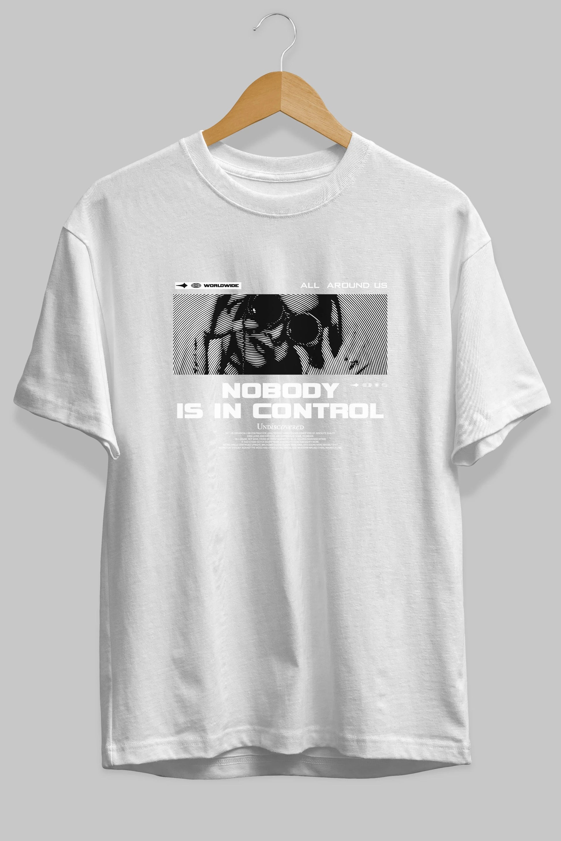 Nobody is in Control Ön Baskılı Oversize t-shirt Erkek Kadın Unisex