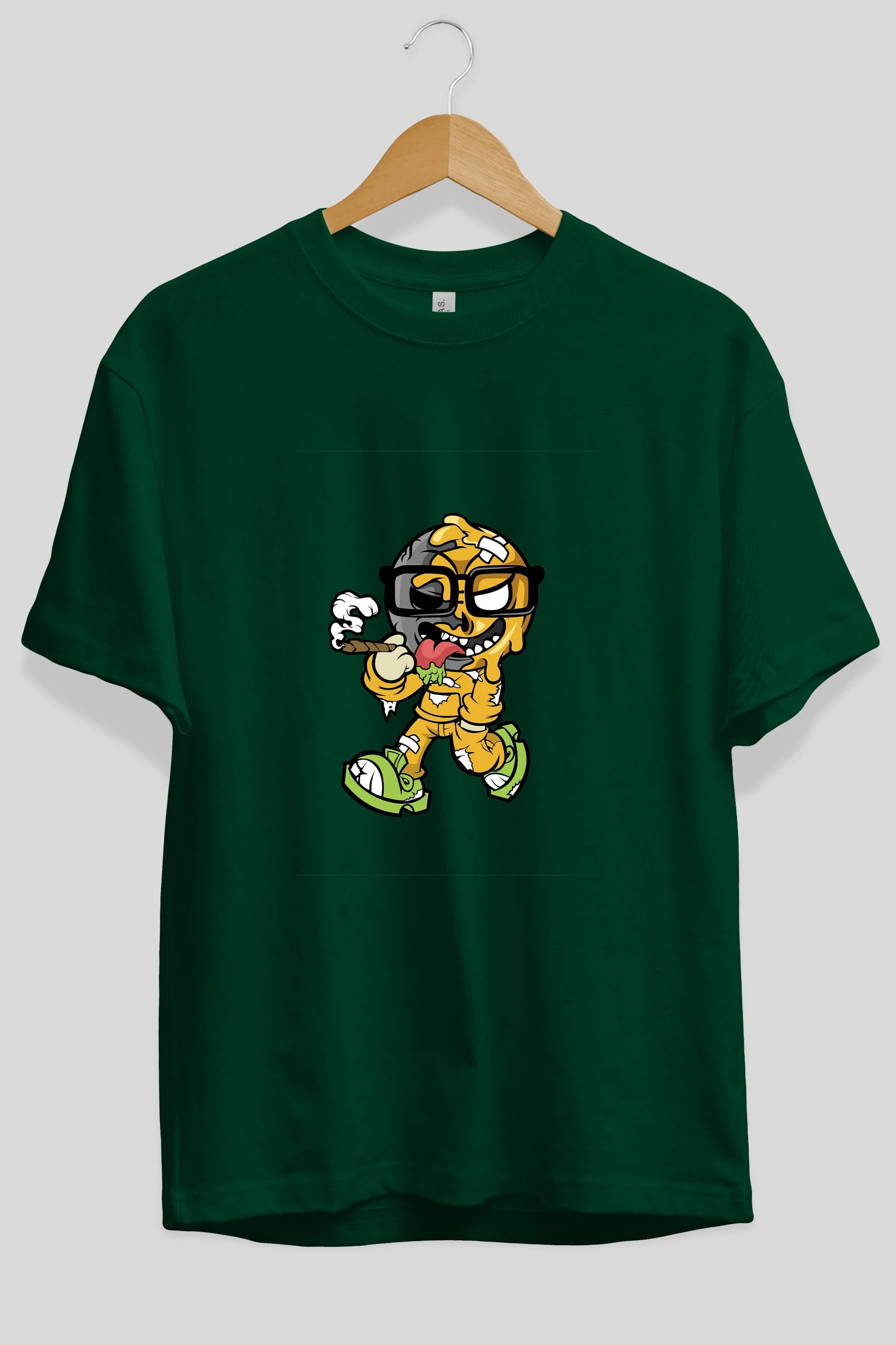 Eyeball Smoker Ön Baskılı Oversize t-shirt Erkek Kadın Unisex %100 Pamuk tişort