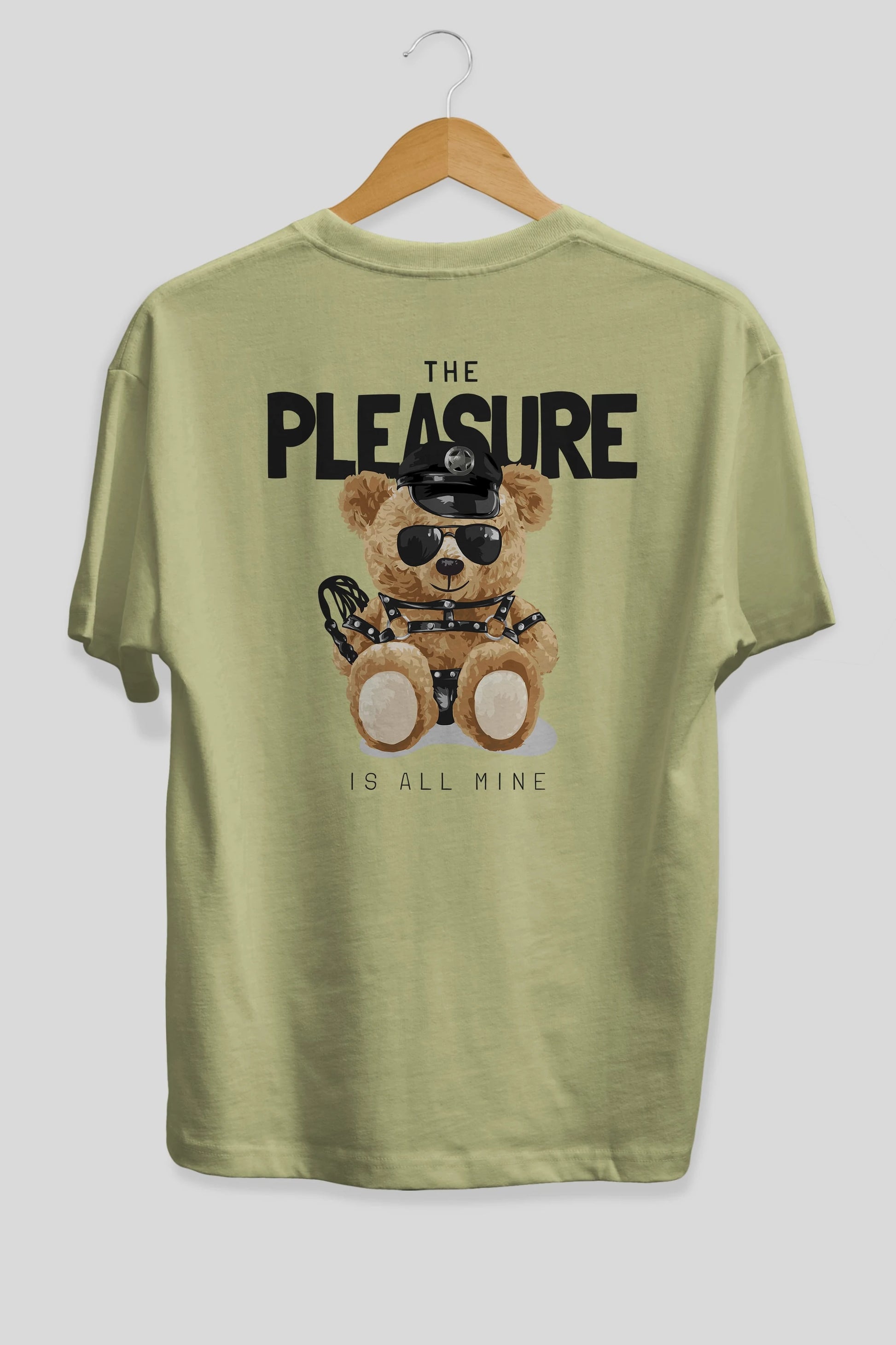 Teddy Bear The Pleasure Arka Baskılı Oversize t-shirt Erkek Kadın Unisex %100 Pamuk