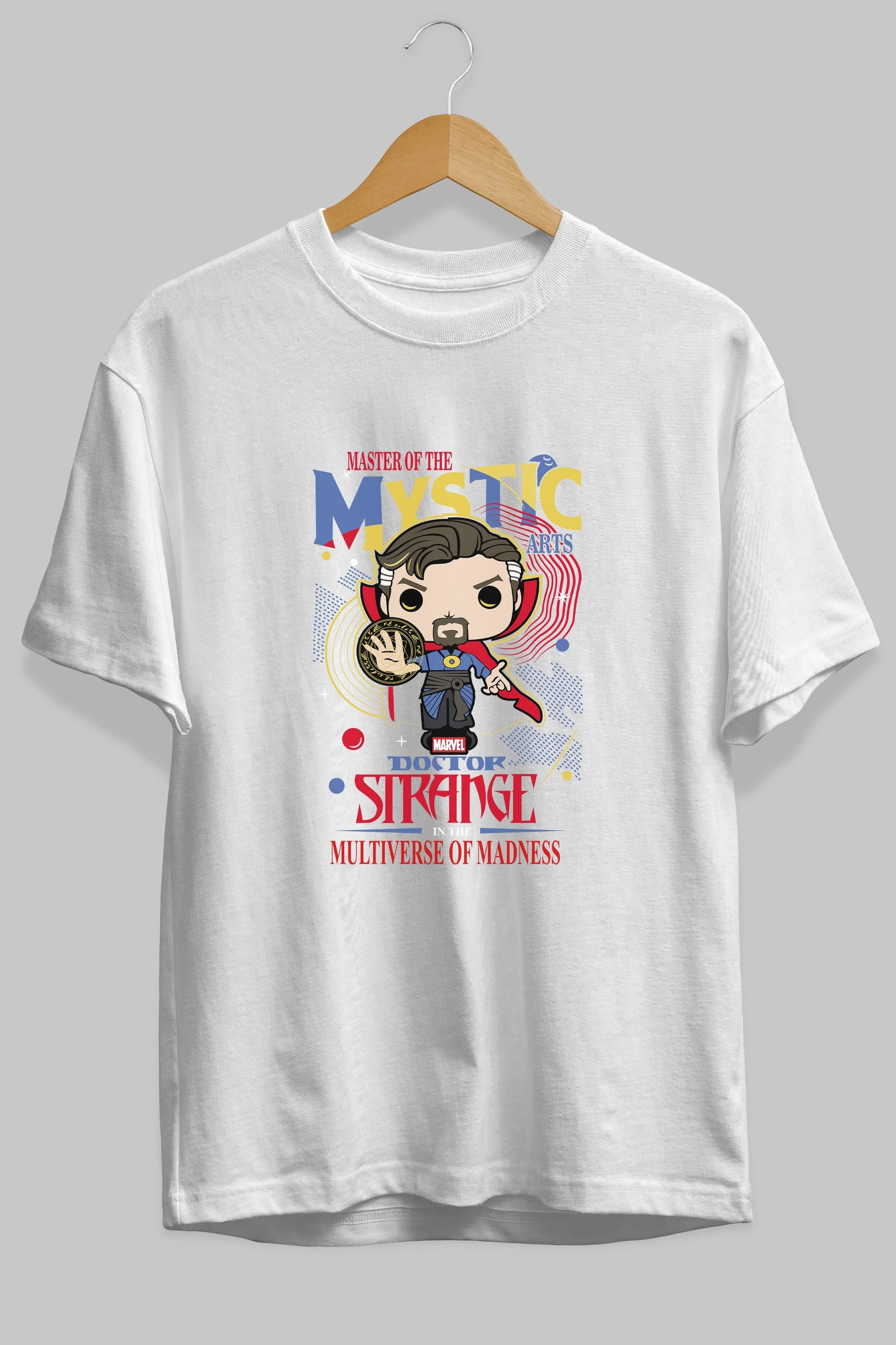 Doctor Strange Ön Baskılı Oversize t-shirt Erkek Kadın Unisex %100 Pamuk Bisiklet Yaka tişort