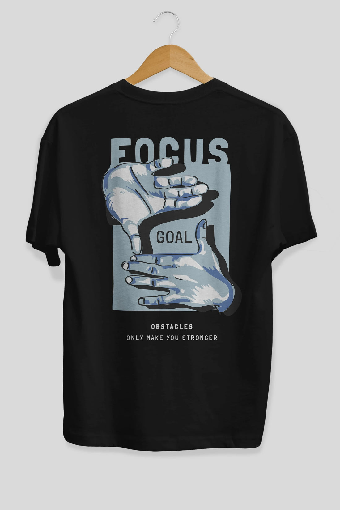Focus Goal Arka Baskılı Oversize t-shirt Erkek Kadın Unisex