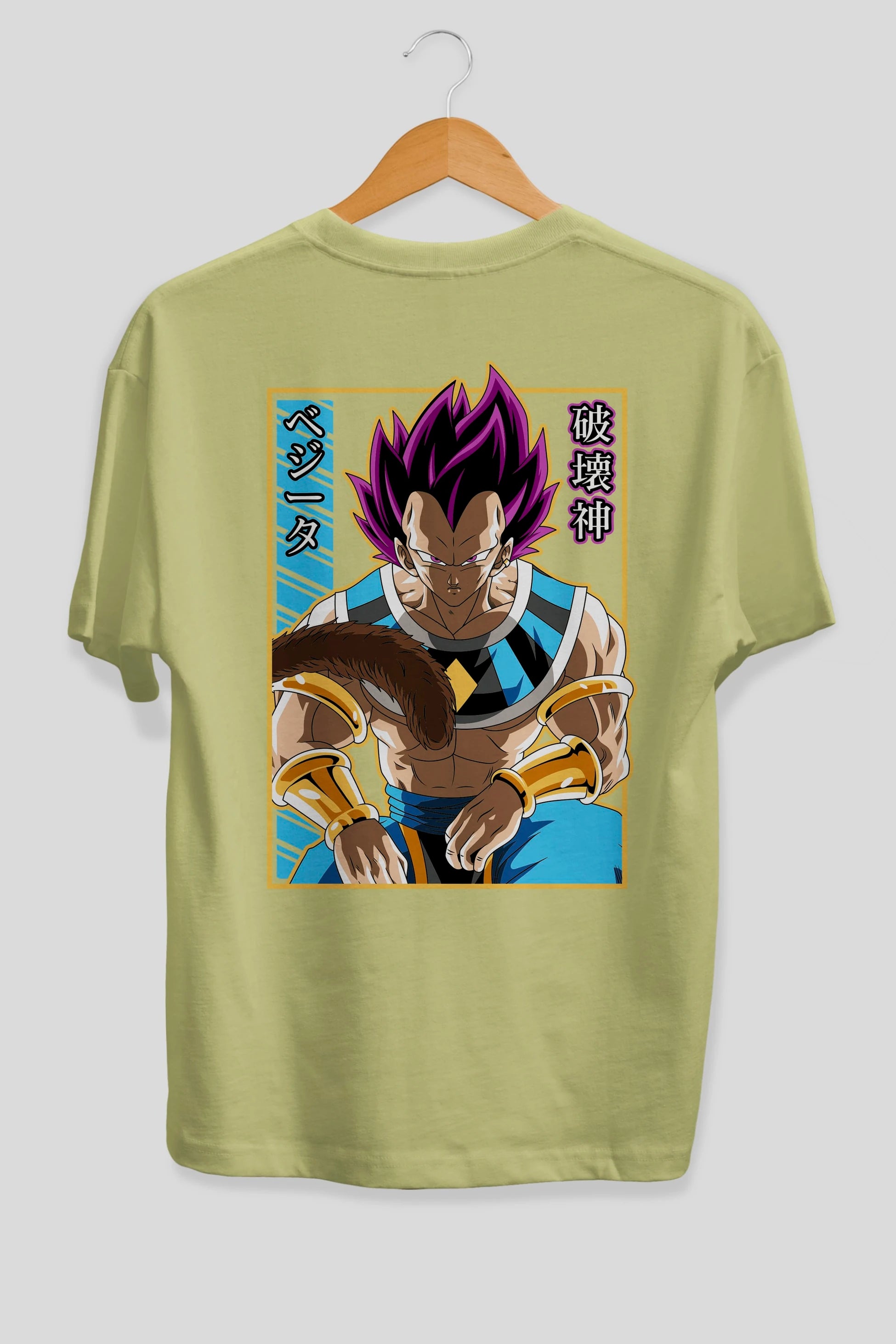 DragonBall VegetaHakaishin Anime Arka Baskılı Oversize t-shirt Erkek Kadın Unisex