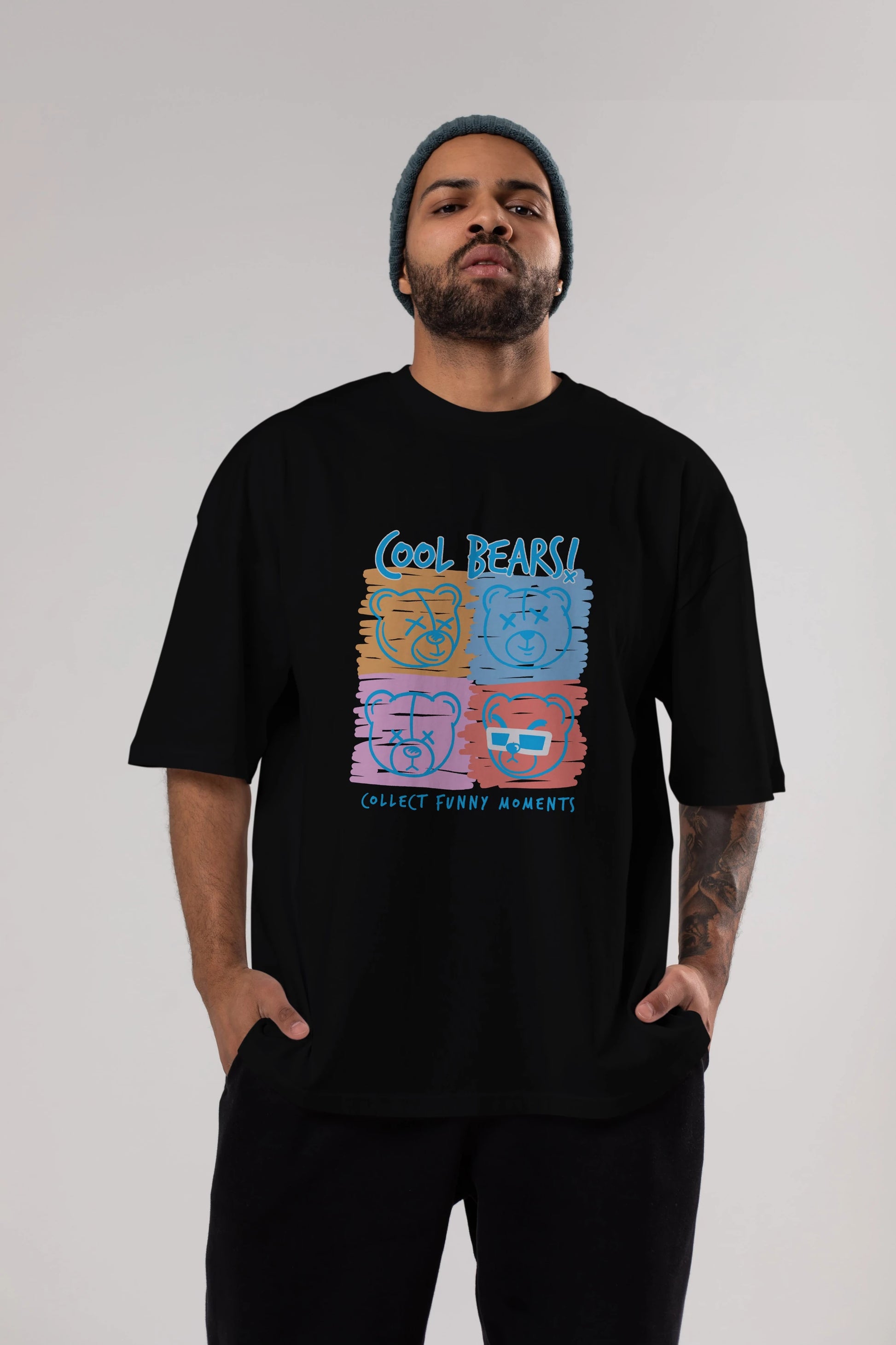 Cool Bears Ön Baskılı Oversize t-shirt Erkek Kadın Unisex