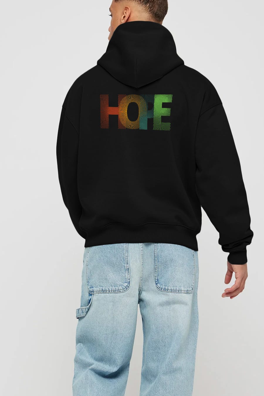 Hope Arka Baskılı Oversize Hoodie Kapüşonlu Sweatshirt Erkek Kadın Unisex