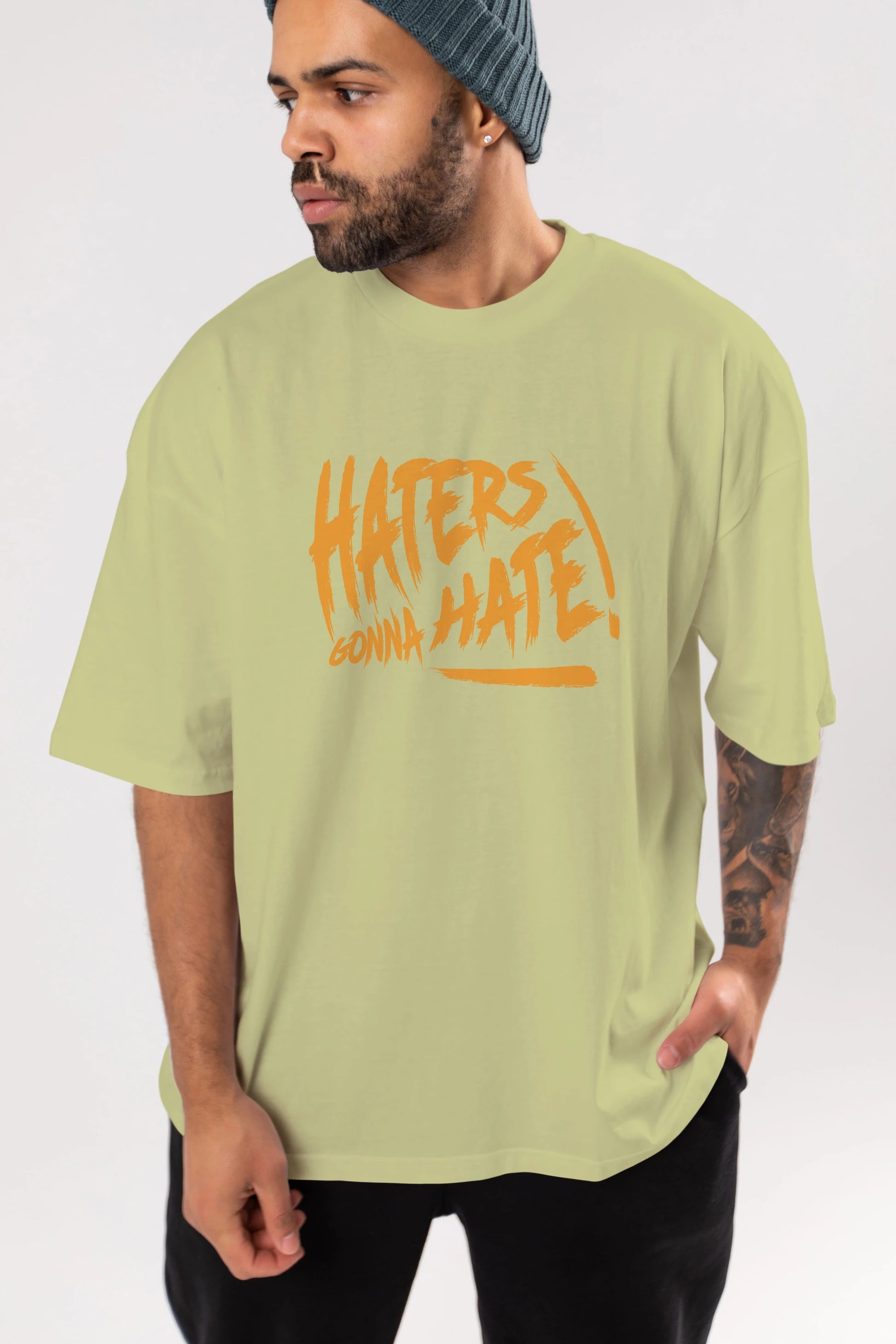 Hater Gonna Hate Ön Baskılı Oversize t-shirt Erkek Kadın Unisex