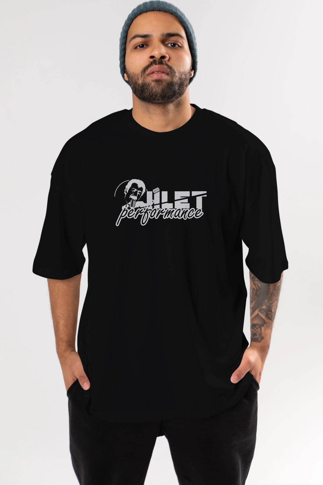 Jilet Performance Ön Baskılı Oversize t-shirt %100 pamuk Erkek Kadın Unisex