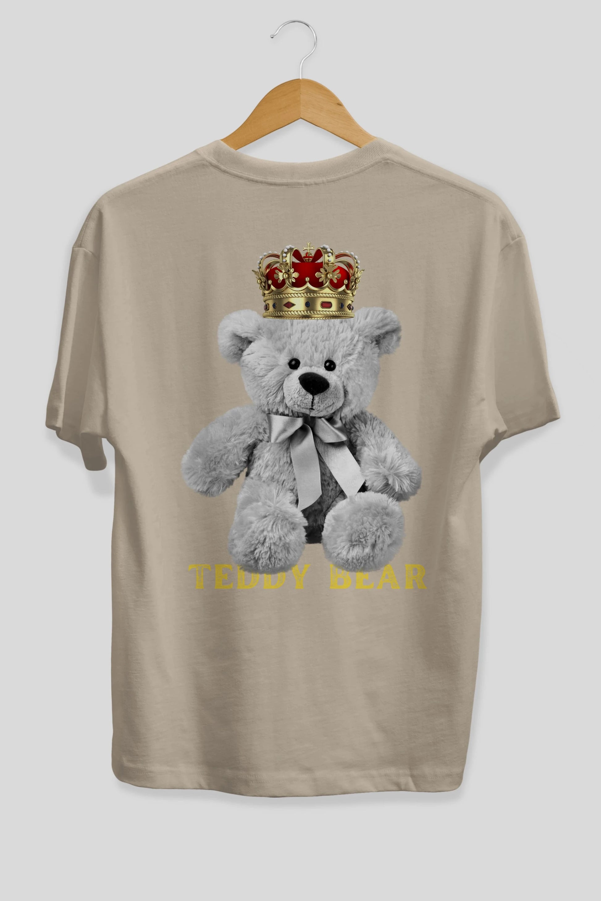 Teddy Bear Arka Baskılı Oversize t-shirt Erkek Kadın Unisex